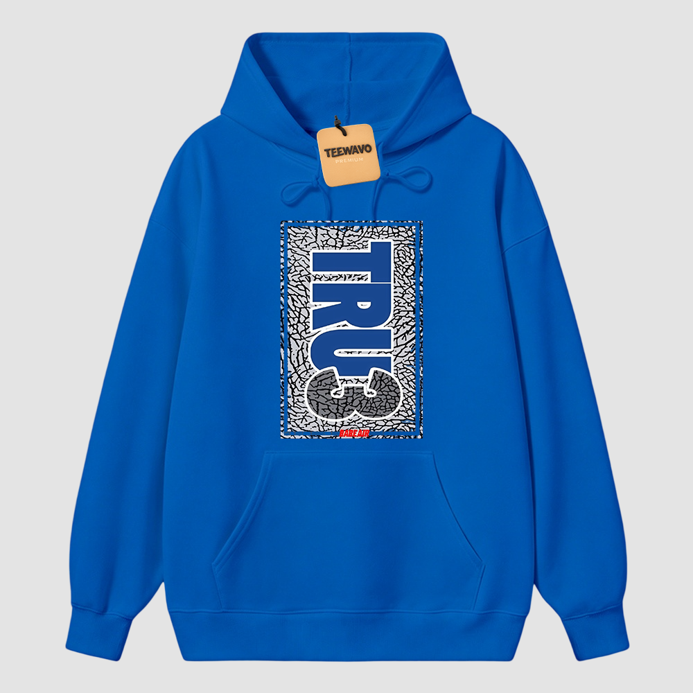AJ 3 True Blue White Fire Red Cement Grey Match Hoodie.
