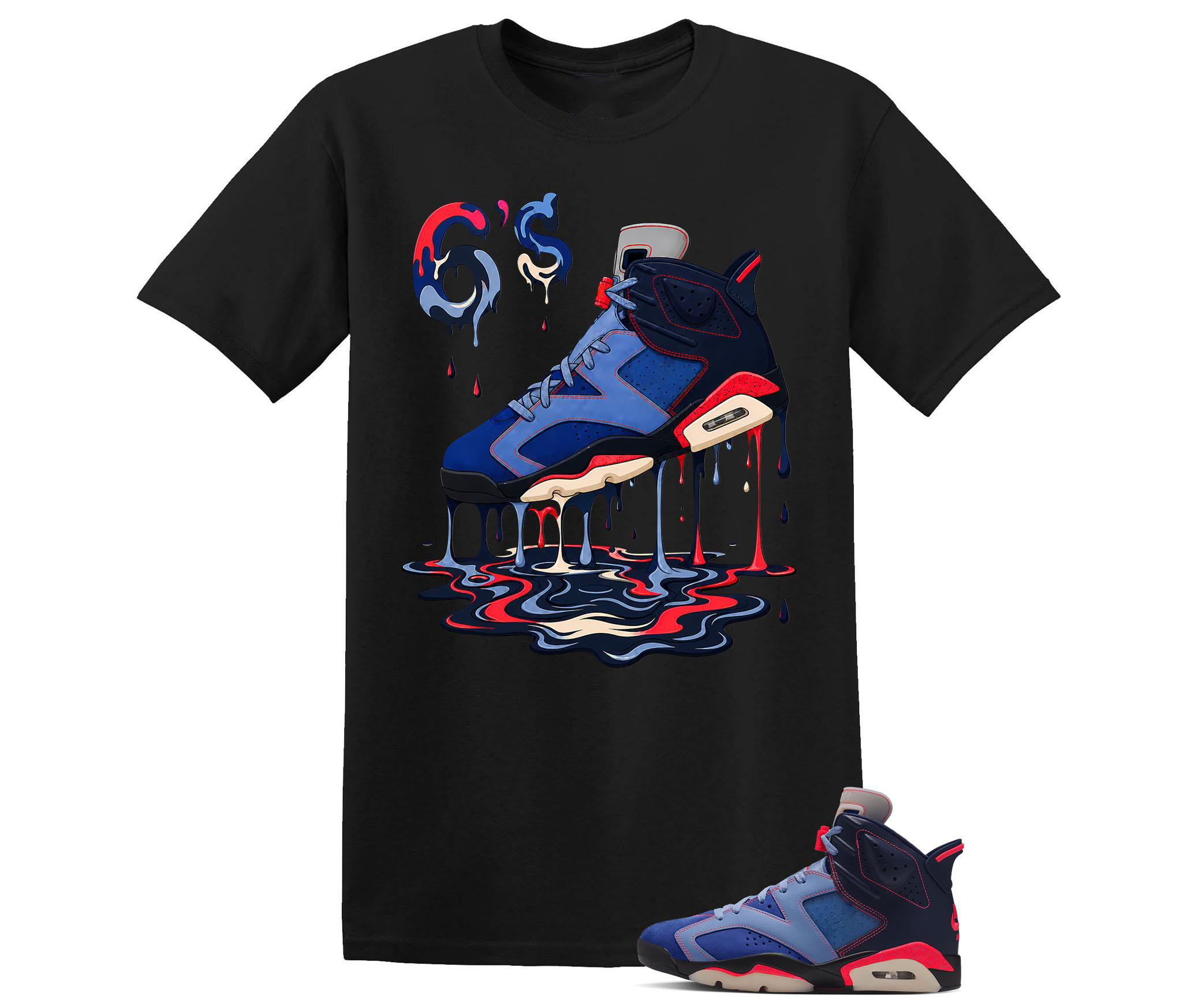 Dripping Shoe Shirt To Match AJ6 Retro Awake Blueberry, Sneaker Shirt to Match AJ6 Retro Awake