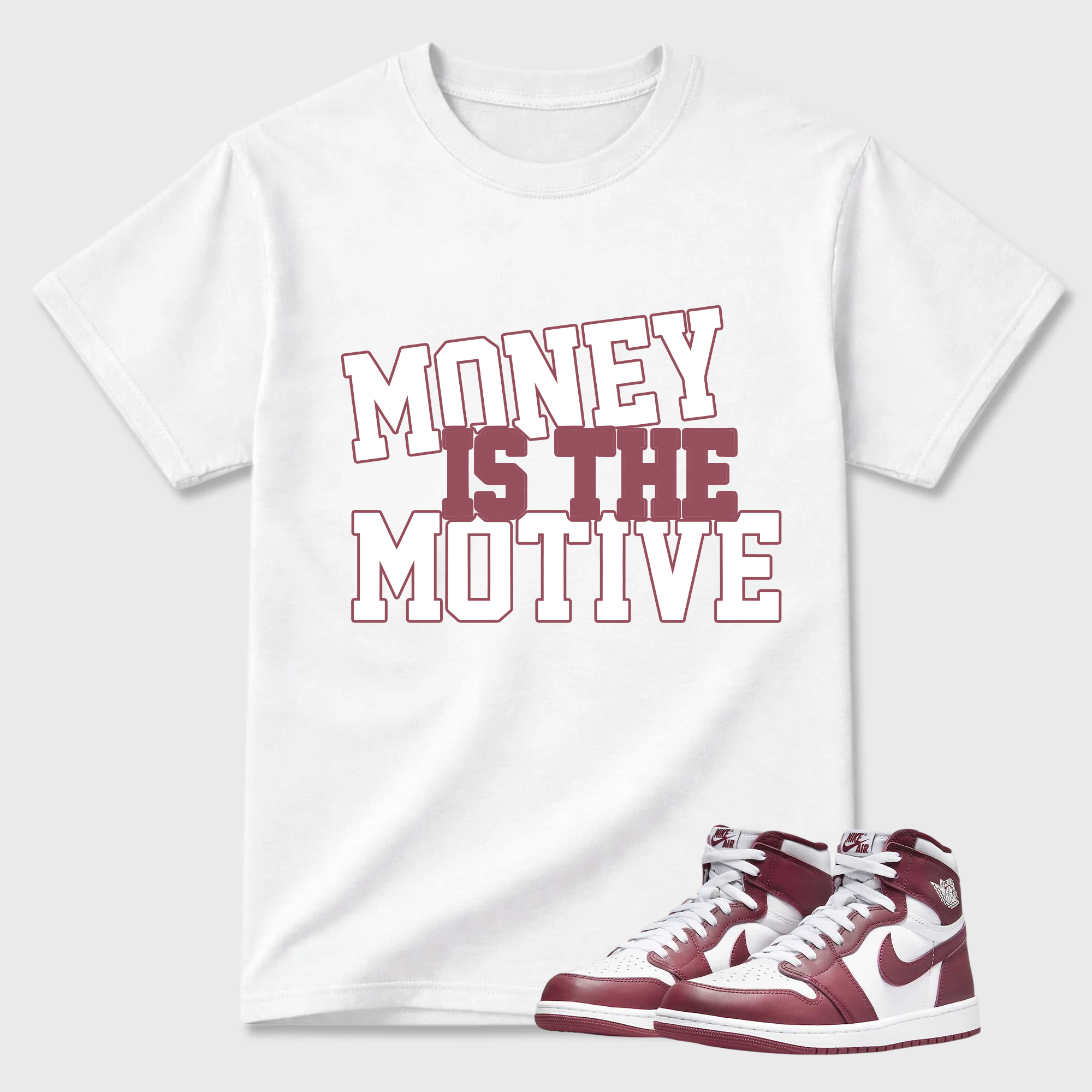MONEY Air J 1 Artisanal Team Red OG Retro High White 2024 AJ 1 Tshirt Match Sneaker