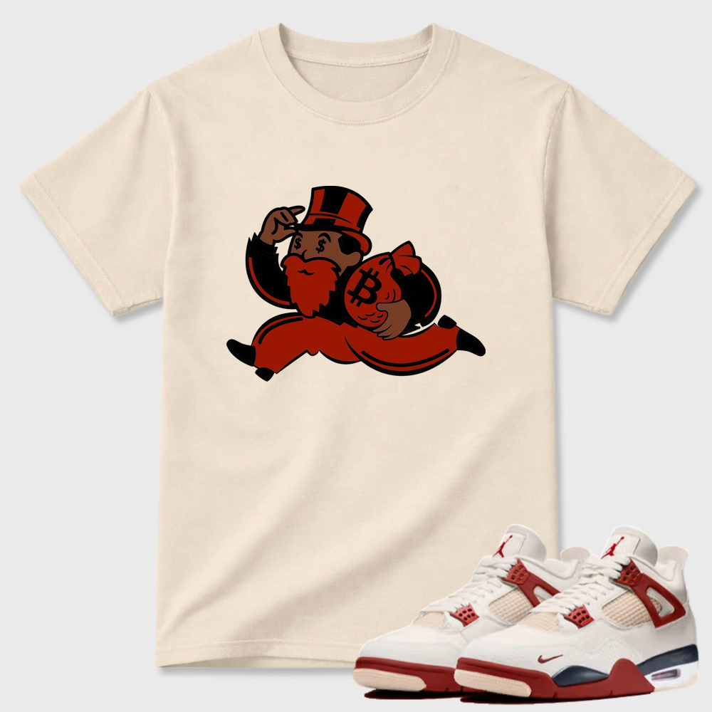 Black Uncle Pennybags With Bitcoin Bag AJ4 Matching Tee