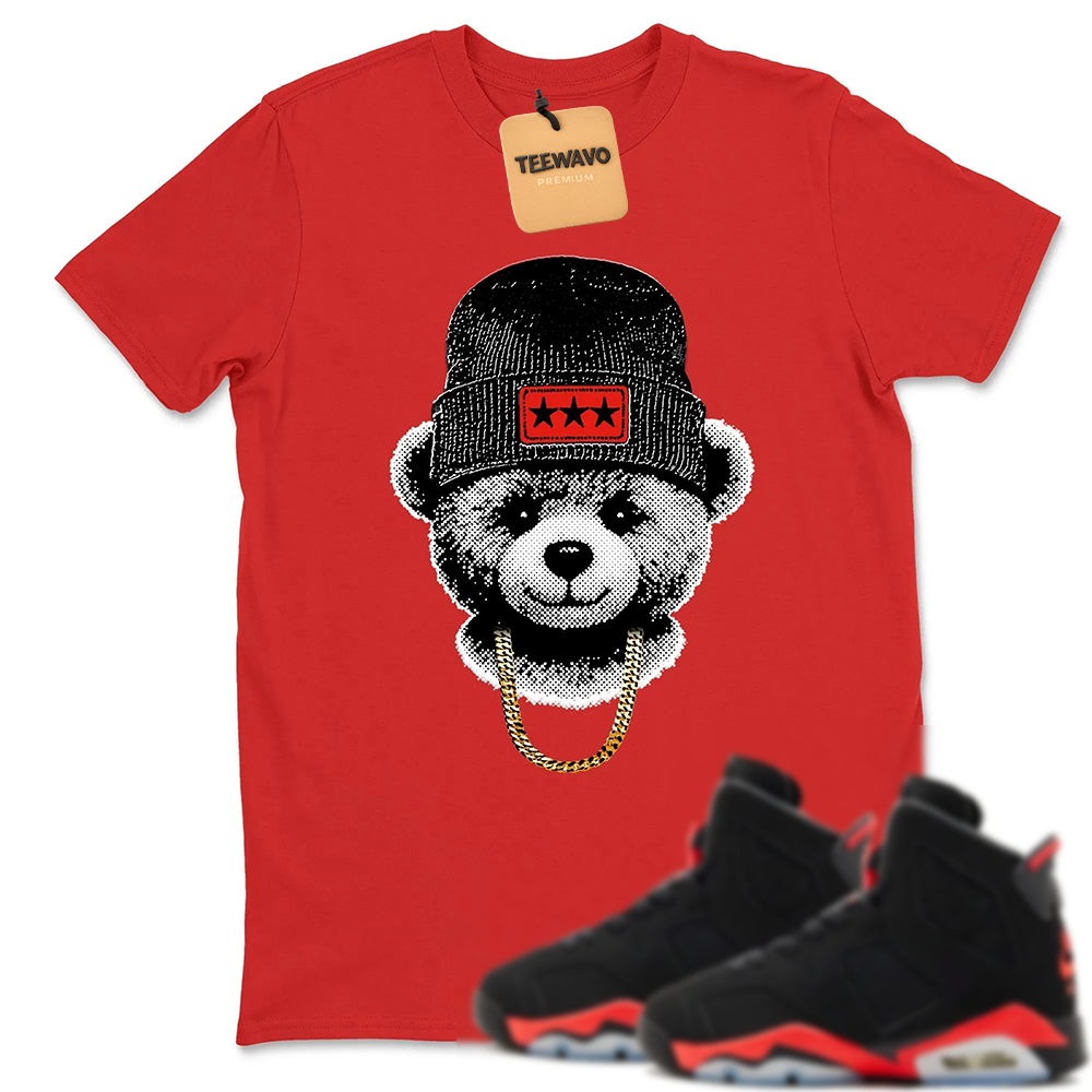 Gangster Teddy TEEWAVO Sneaker Tees - AJ 6 Reverse Infrared