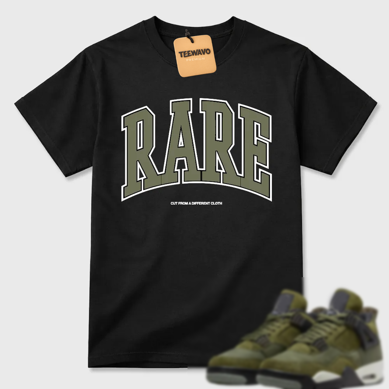 RARE Olive AJ4 Matching Tee