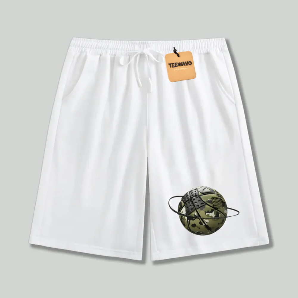 Unisex athletic shorts Camo Basketball Planet Graphic Print