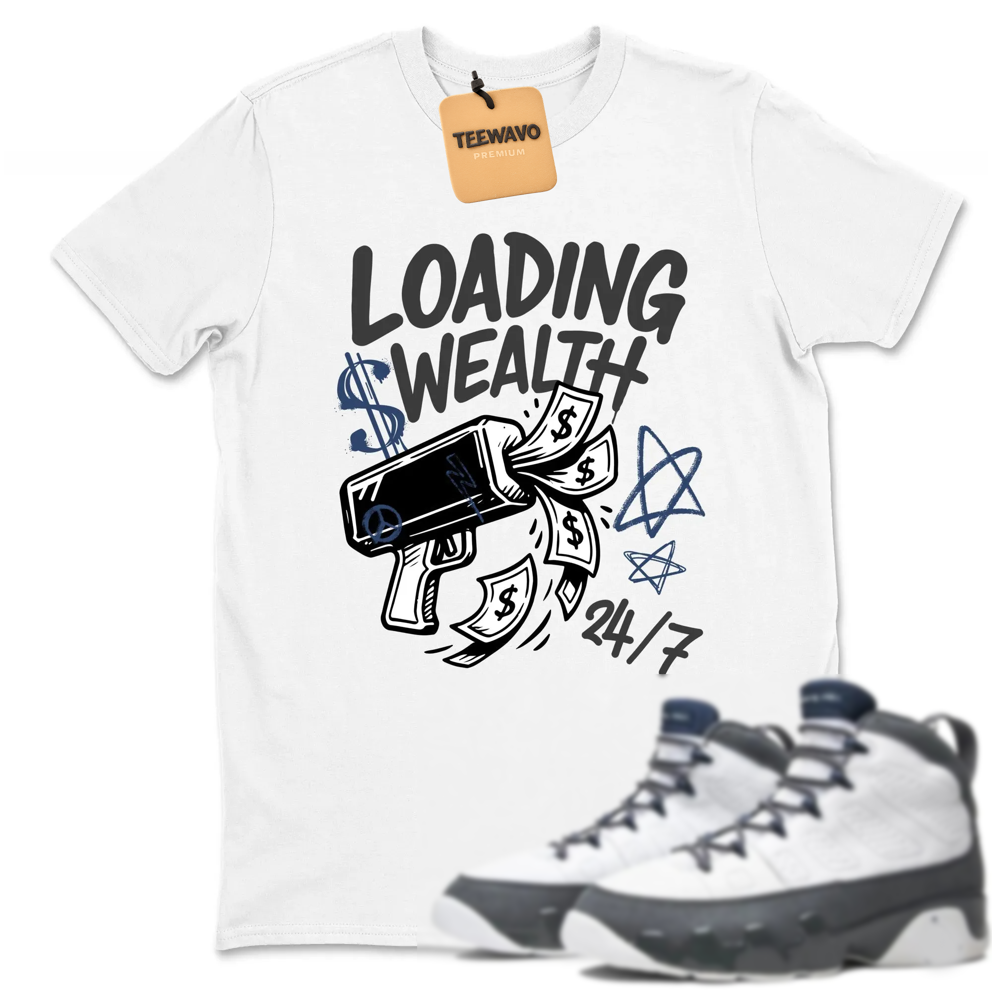 Loading Wealth Sneaker Tees - AJ 9 Flint Grey