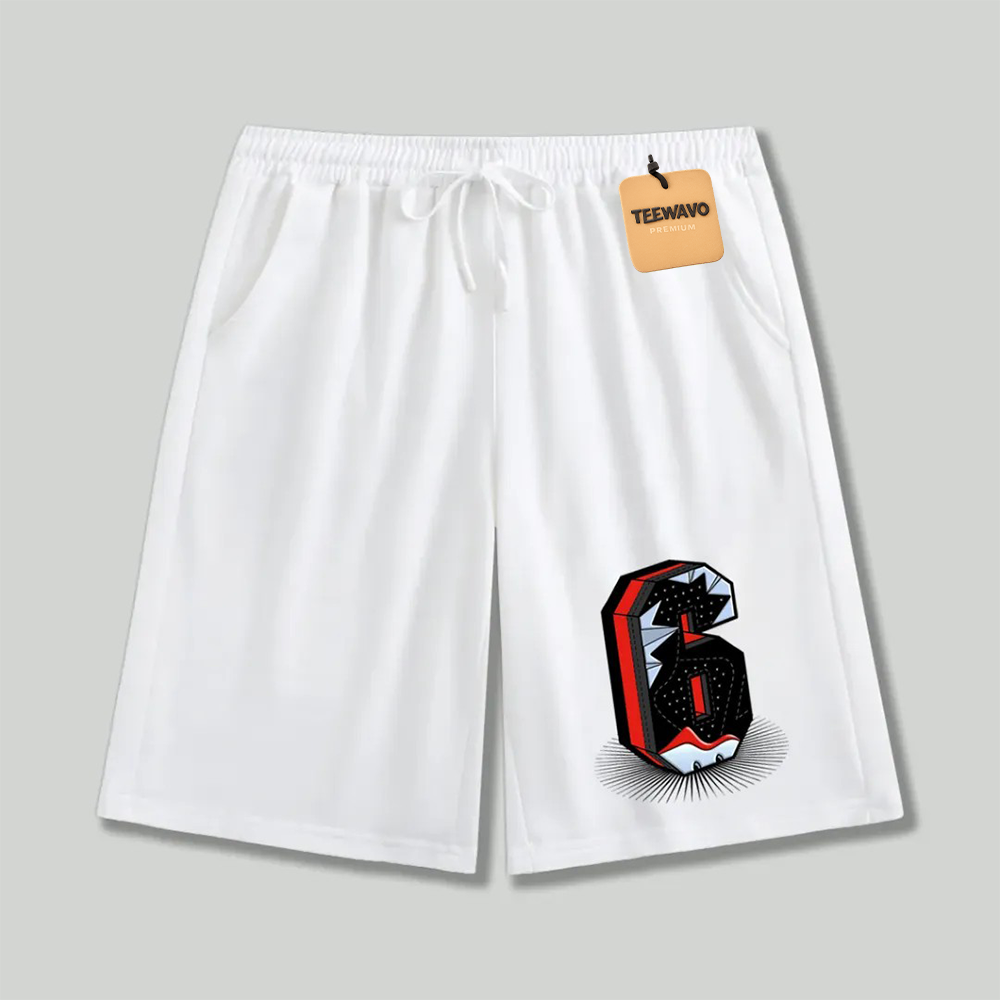 Unisex athletic shorts Number 6 Jordan Inspired Graphic Print