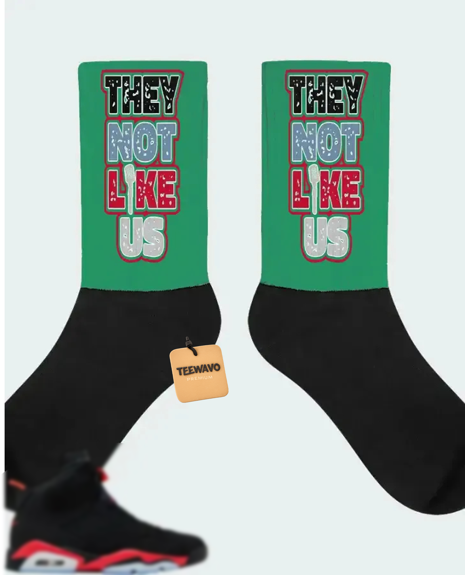 AJ 6 Retro Reverse Infrared Salesman Matching Socks