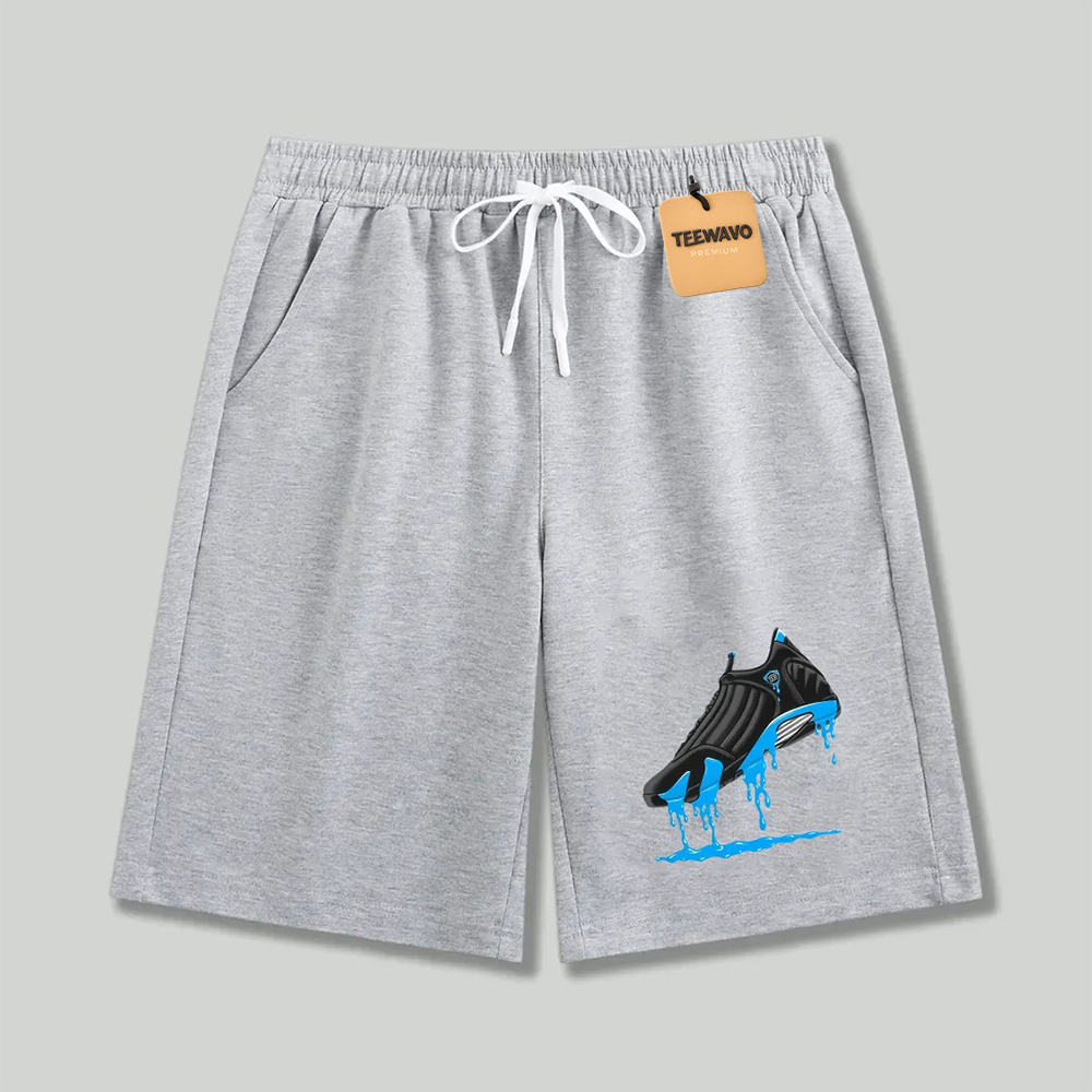 Unisex athletic shorts Black Blue Drip Sneaker