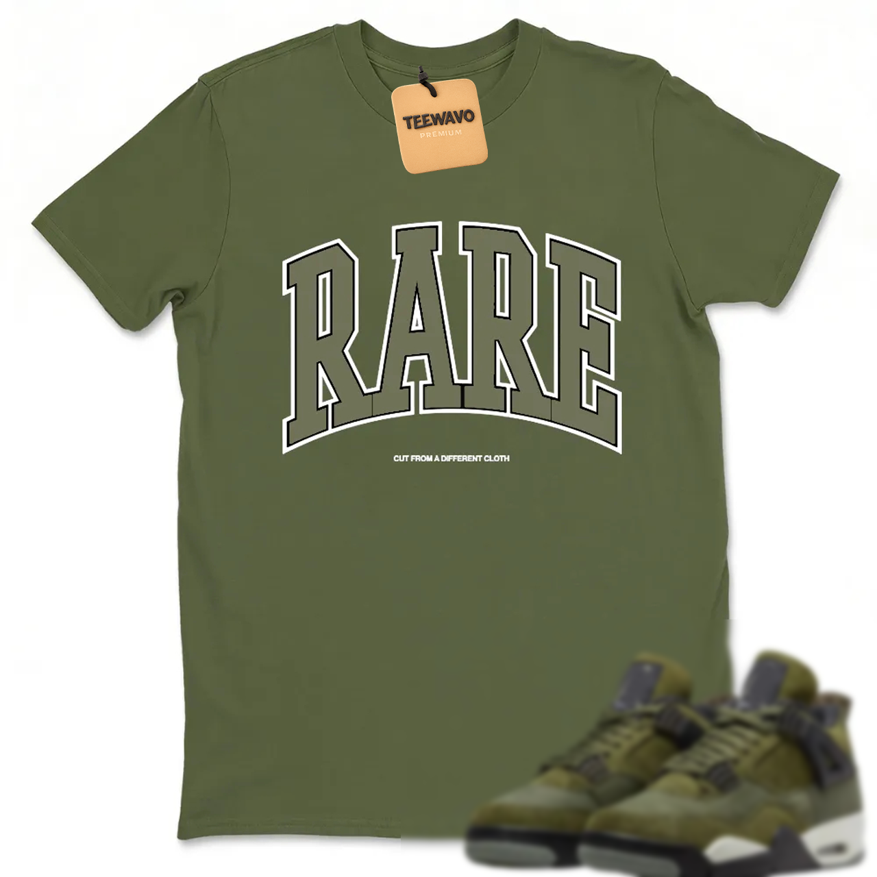 RARE Olive AJ4 Matching Tee