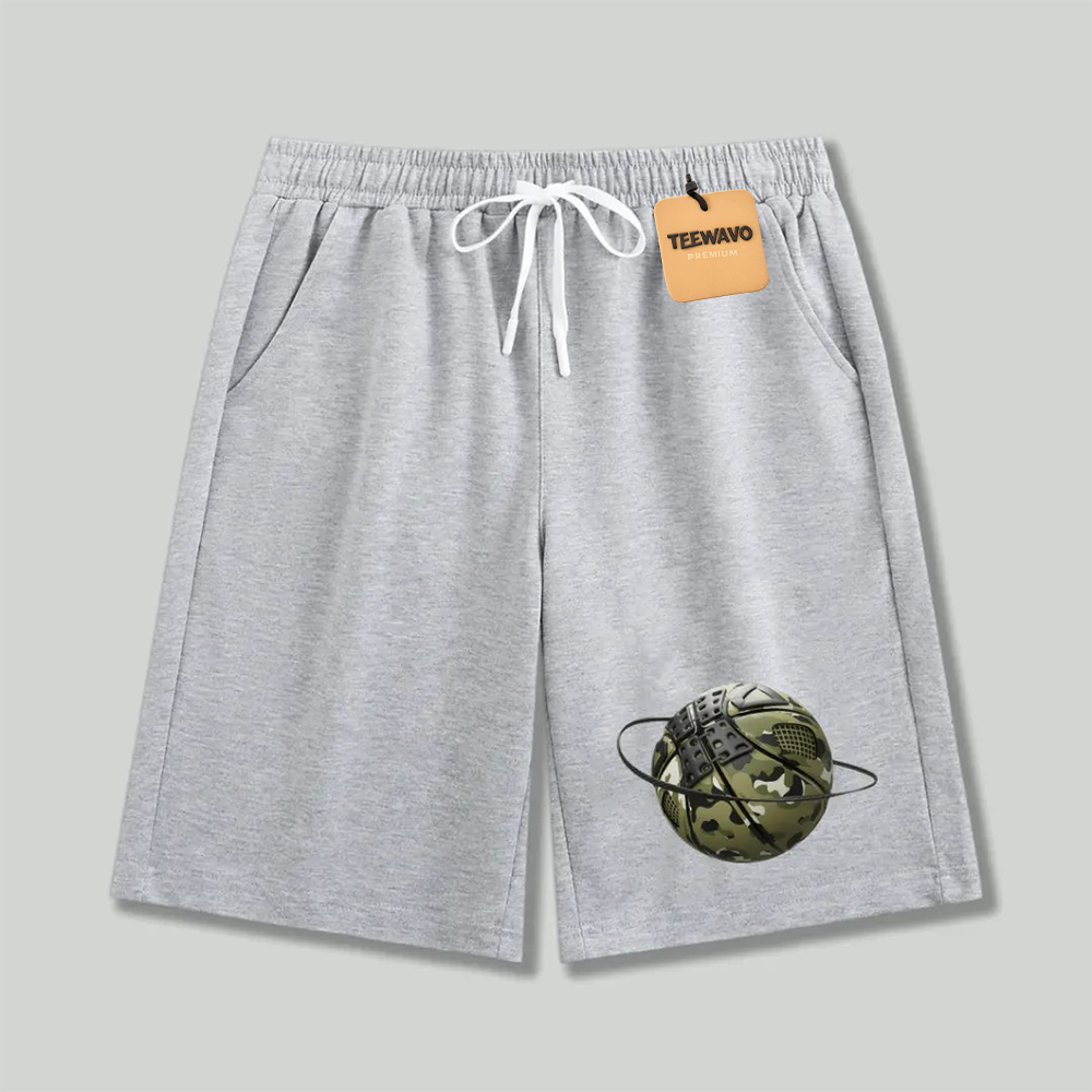 Unisex athletic shorts Camo Basketball Planet Graphic Print