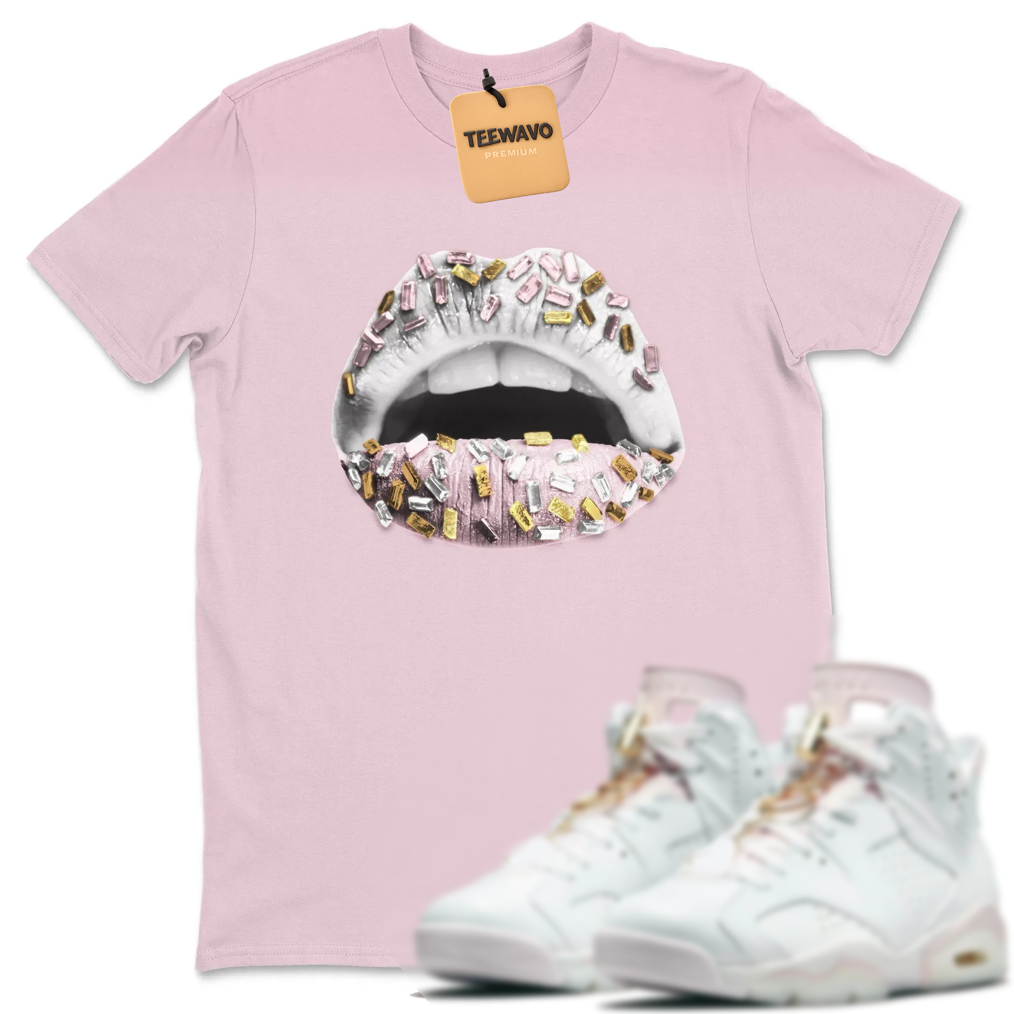Lips Jewel Unisex Tops - AJ 6 Gold Hoops