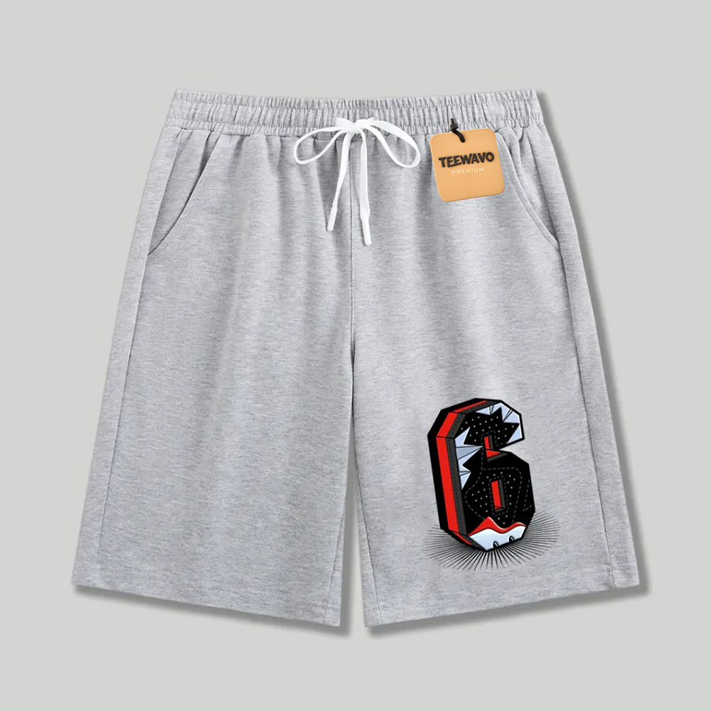 Unisex athletic shorts Number 6 Jordan Inspired Graphic Print