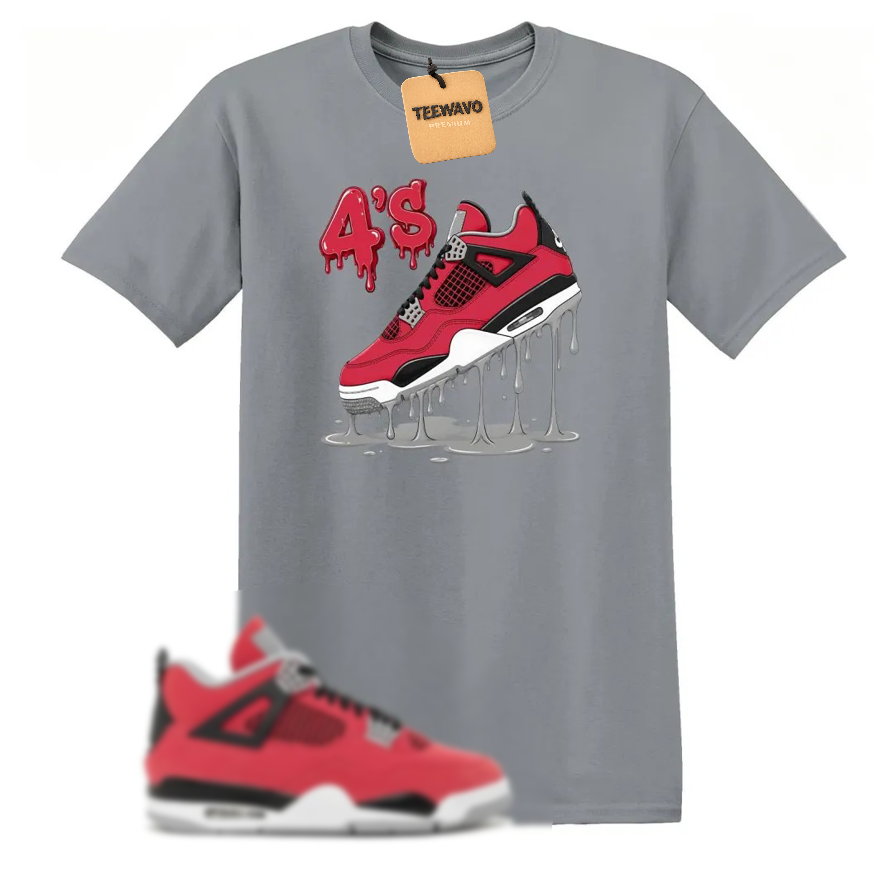 Dripping Shoe Retro 4 Toro Bravo Matching Sneaker Tee Shirt