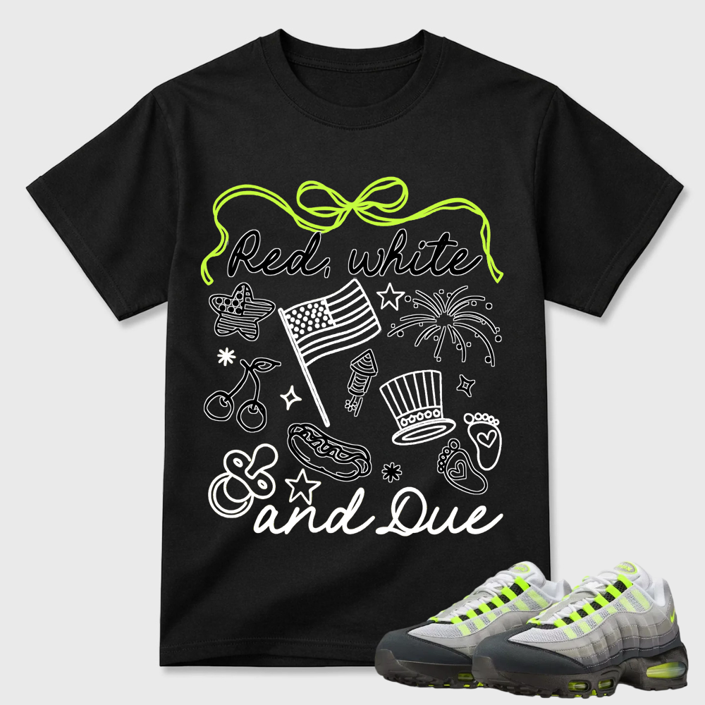 Red White And Due Patriotic Air Max 95 Doodle Tee
