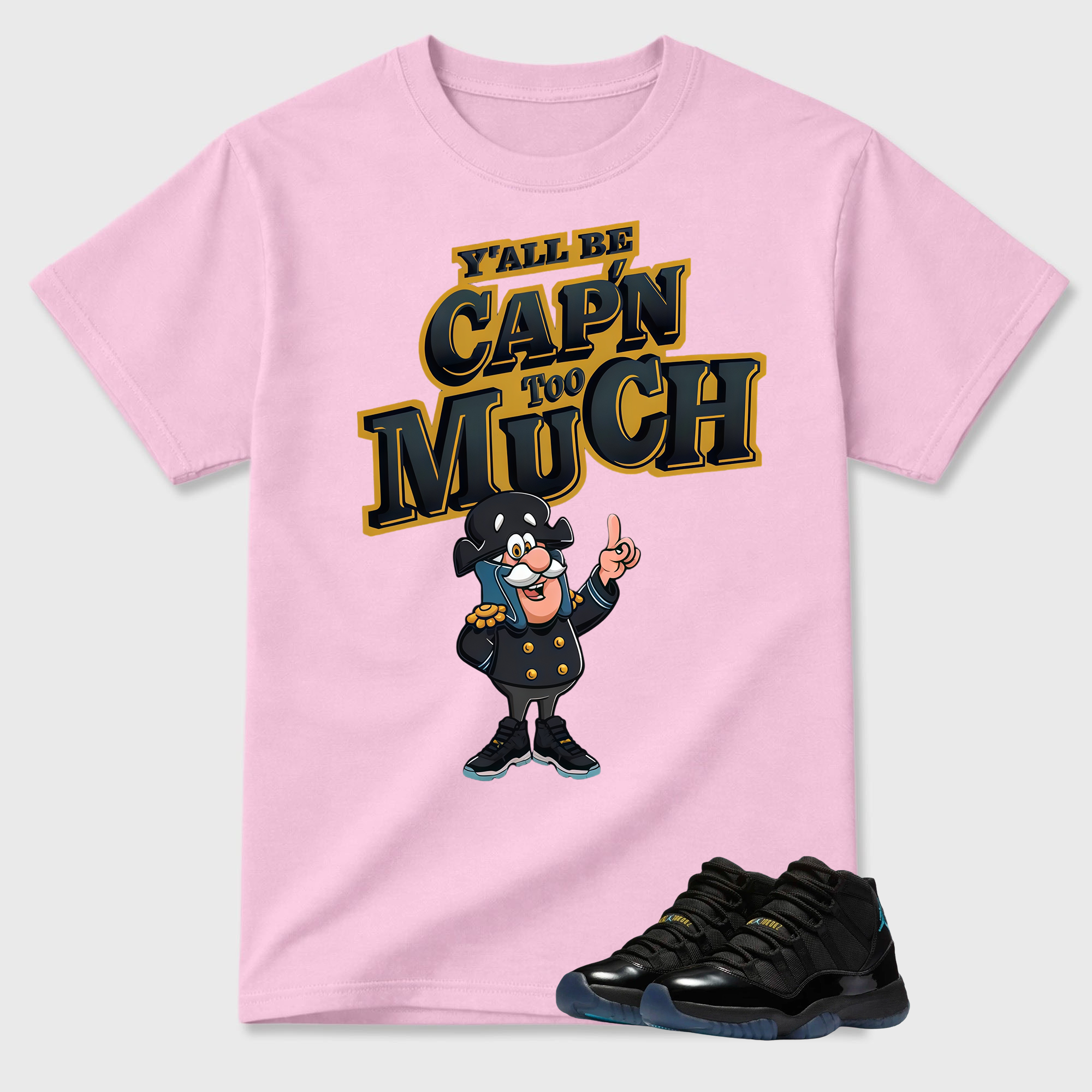 CAP'N MUCH T-Shirt To Match Jordan 11 Gamma