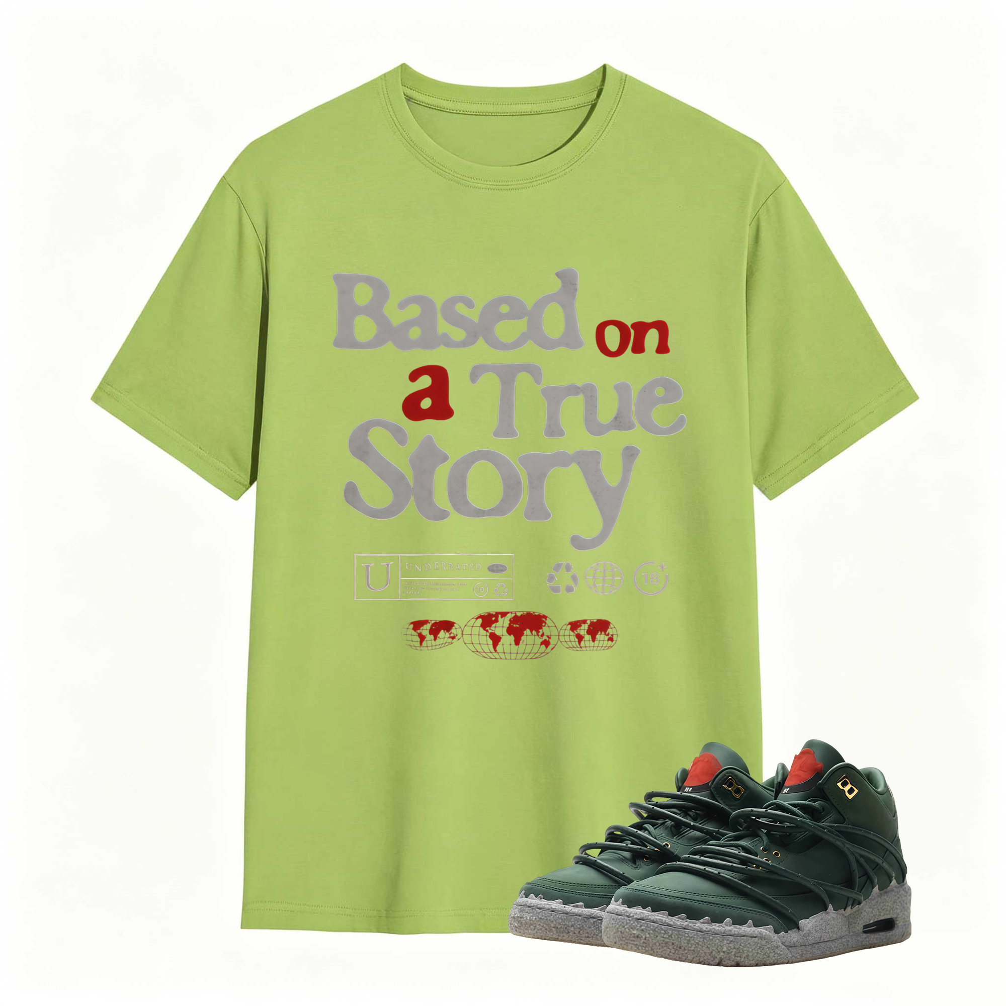 All Cap Sneaker Shirt Green to Match Jordan 3 Concrete Roses