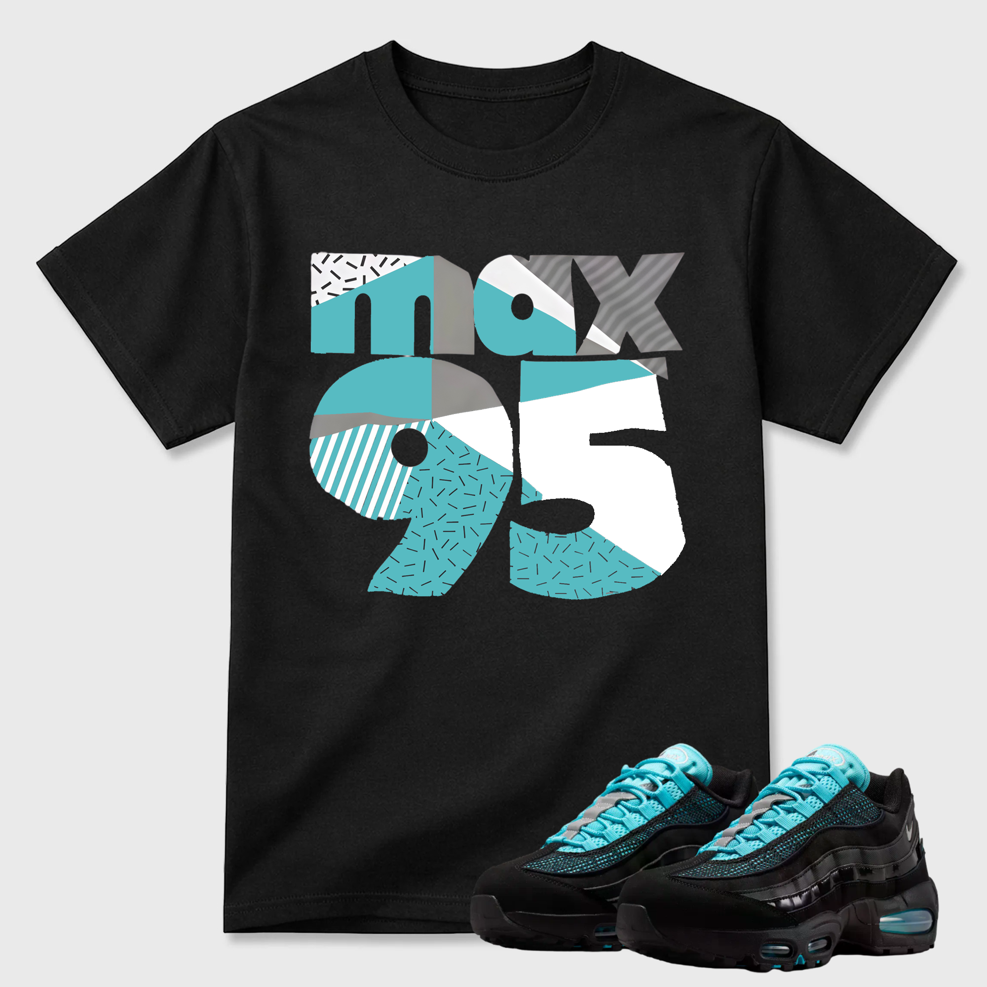 Geometric Cutout 95 Premium Graphic Tee for Sneaker Matching Outfits