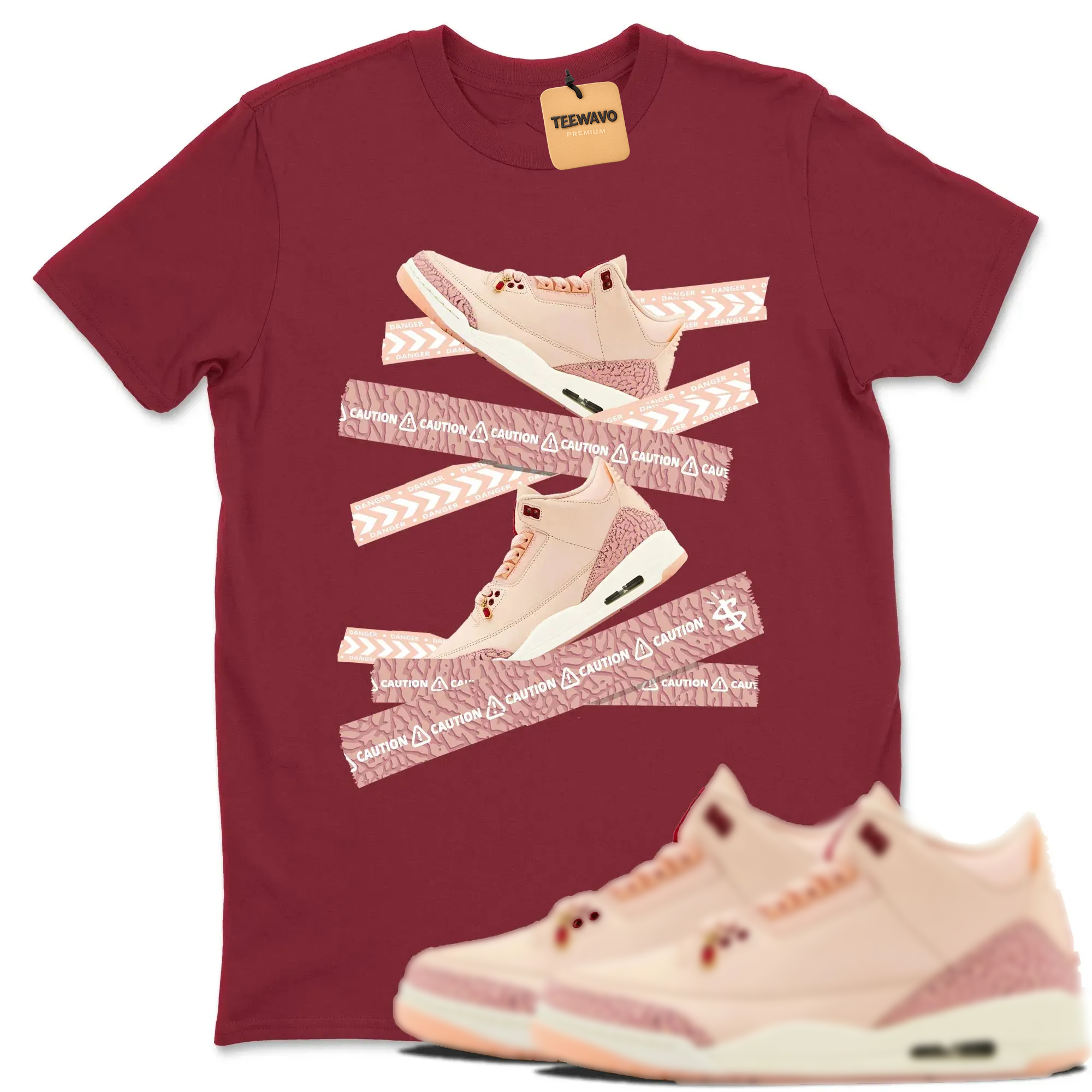 Caution Tape TEEWAVO Sneaker Tees - AJD 3 Valentines Day