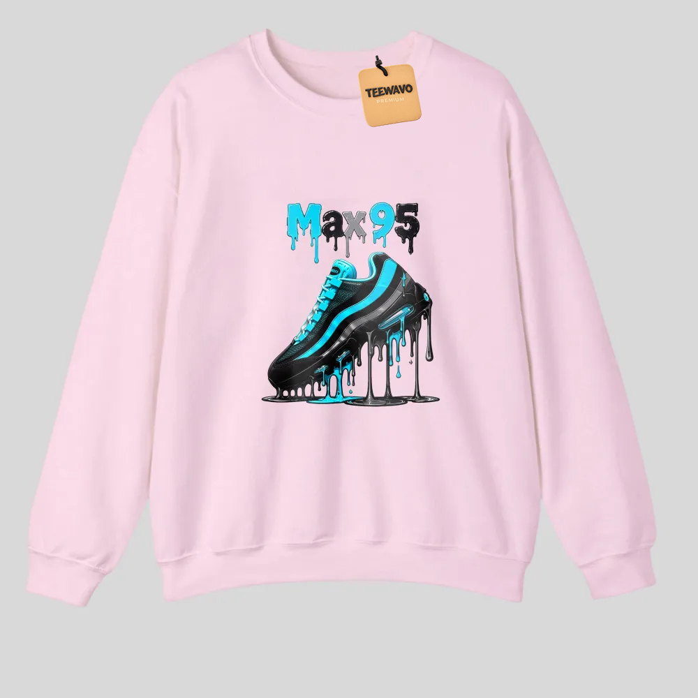 Black With Blue Sneaker Graphic Print tshirt 100% cotton
