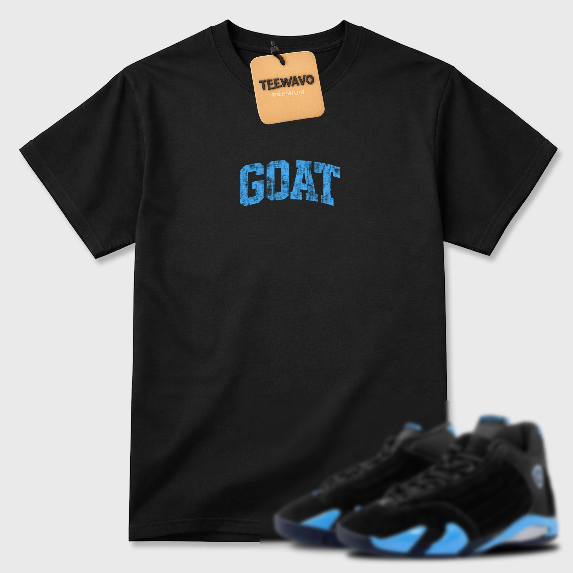 Vintage Goat Sneaker Tees - AJD 14 University Blue