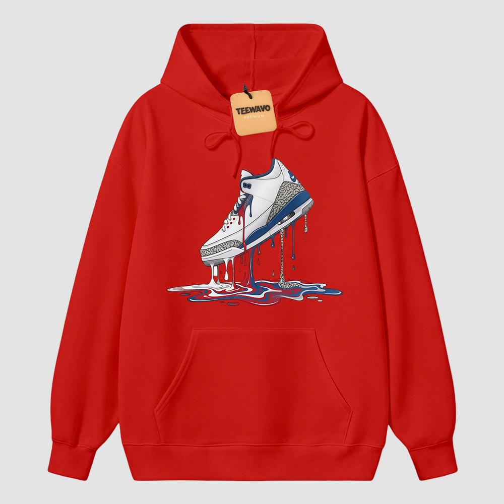 Dripping Shoe Hoodie to Match AJ 3 True Blue