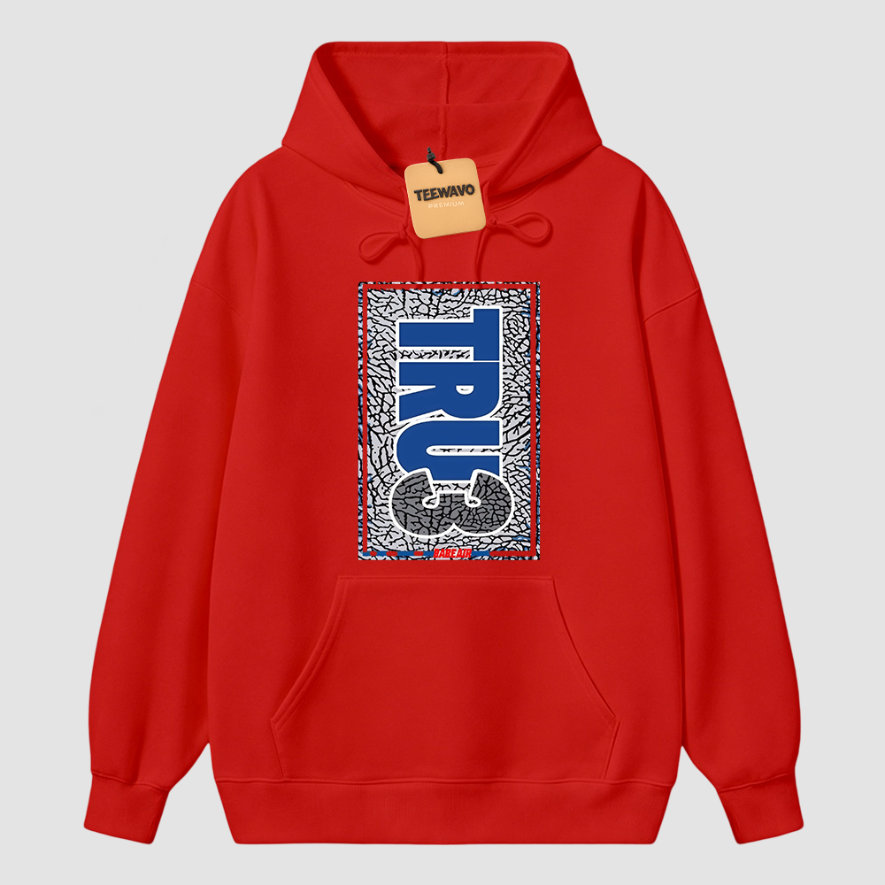 AJ 3 True Blue White Fire Red Cement Grey Match Hoodie.