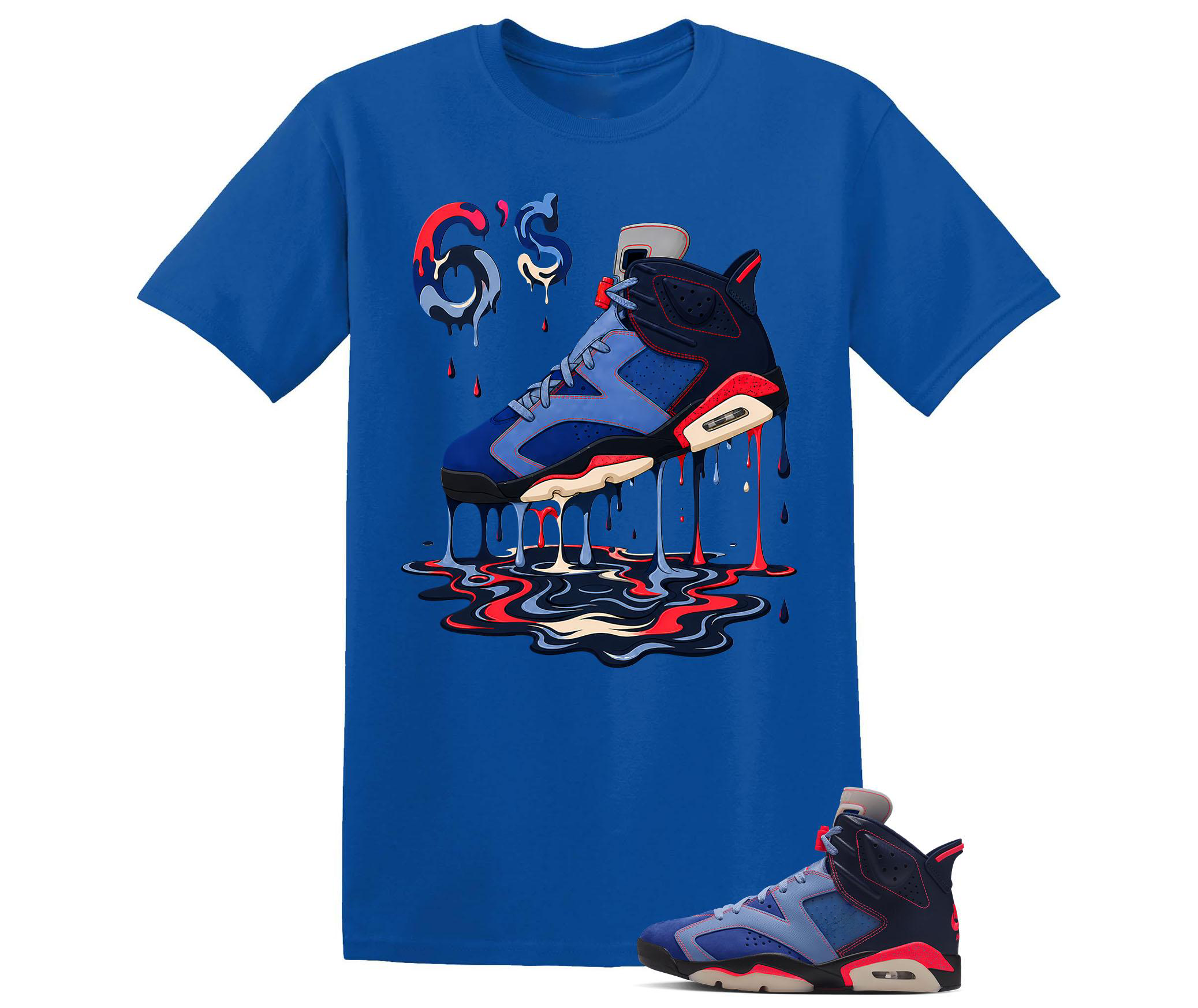Dripping Shoe Shirt To Match AJ6 Retro Awake Blueberry, Sneaker Shirt to Match AJ6 Retro Awake