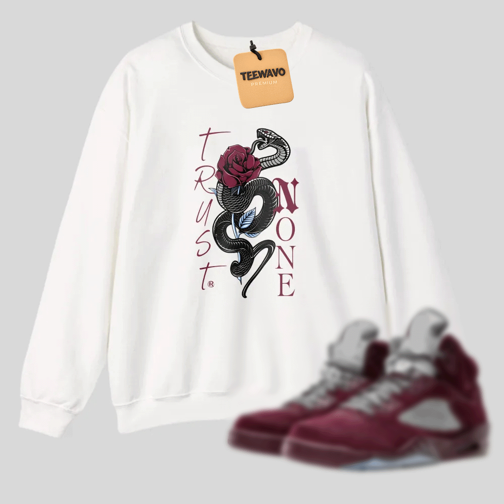 Snake Winding Around Rose With Text tshirt 100% cotton