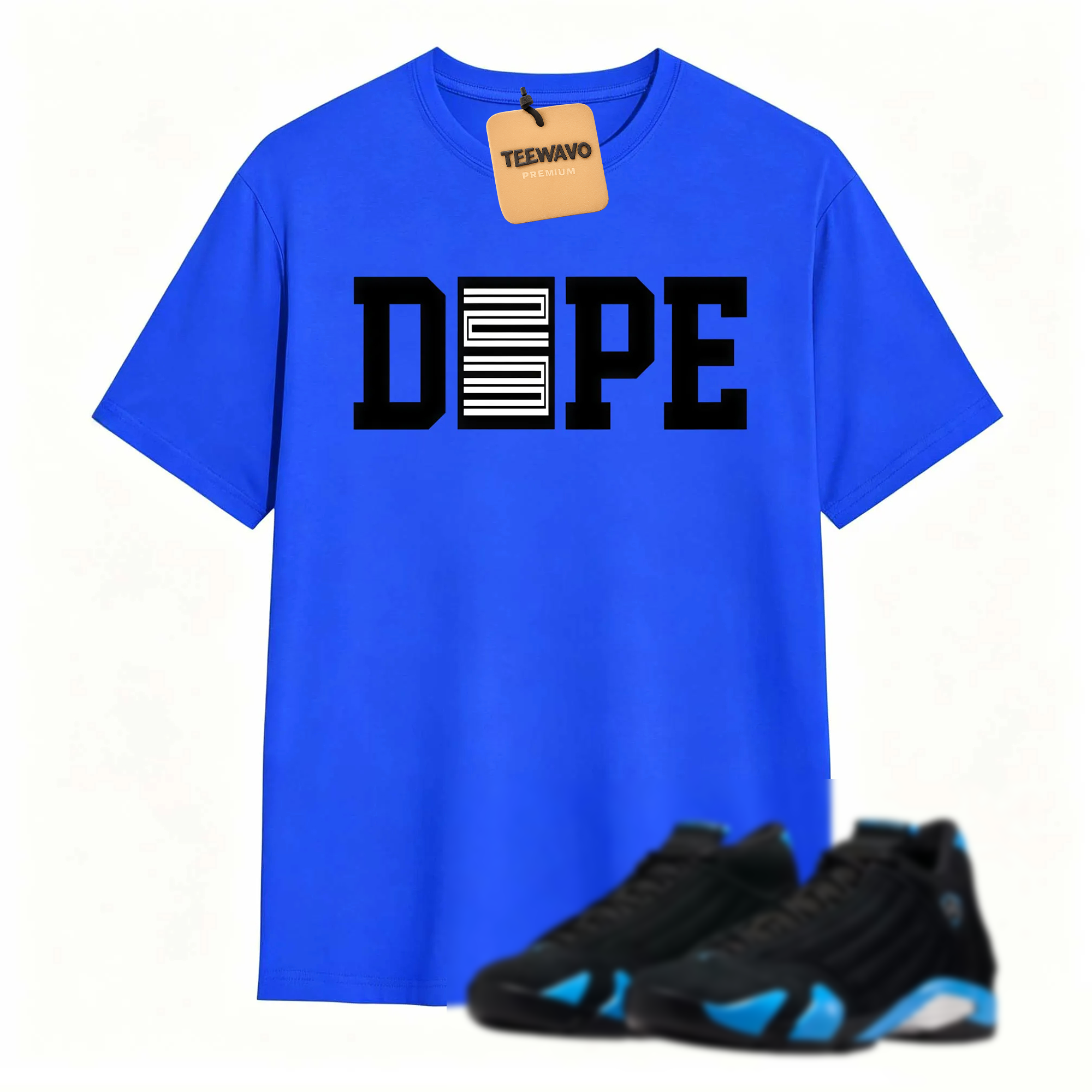 Dope 23  Sneaker Tees - AJD 14 University Blue