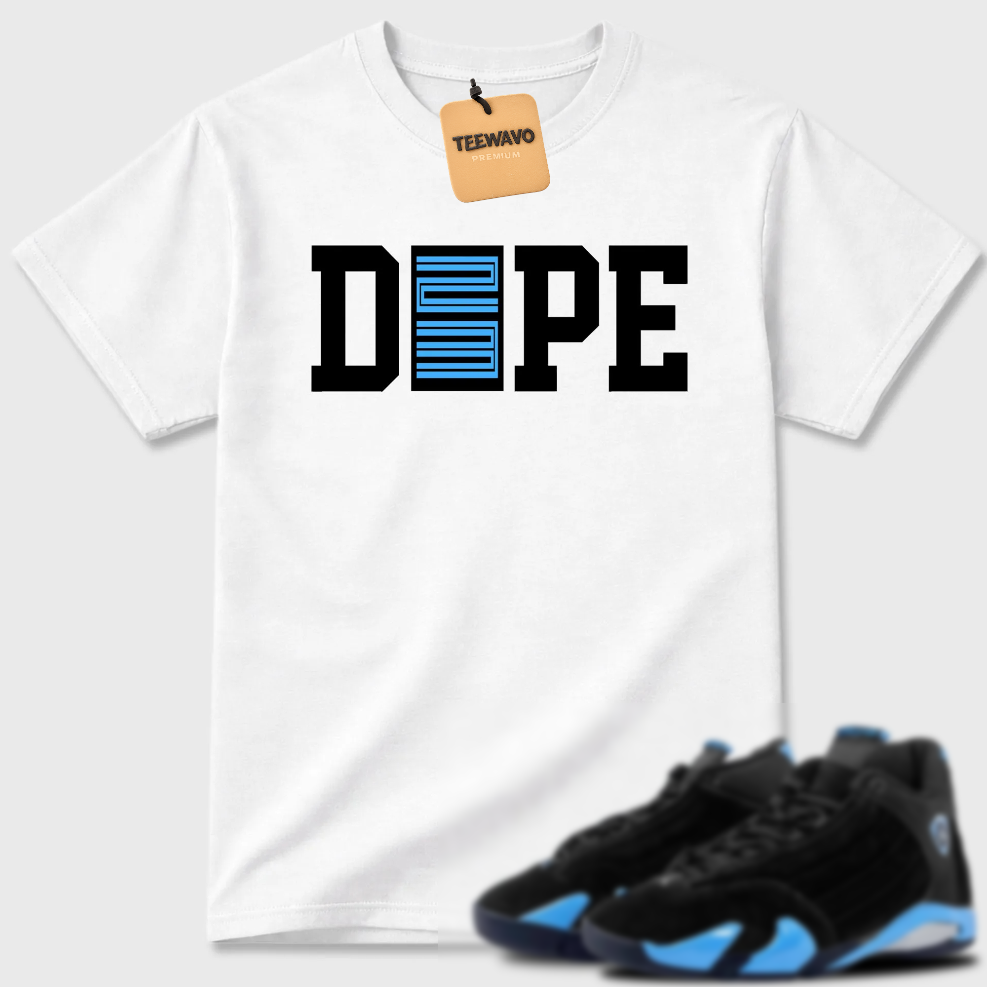 Dope 23  Sneaker Tees - AJD 14 University Blue