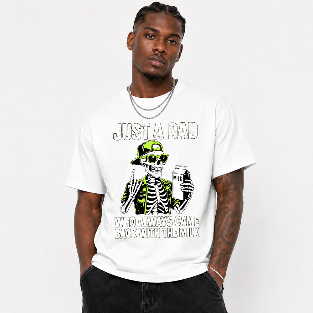 Just A Dad Skeleton Milk Air Max 95 Funny Tee