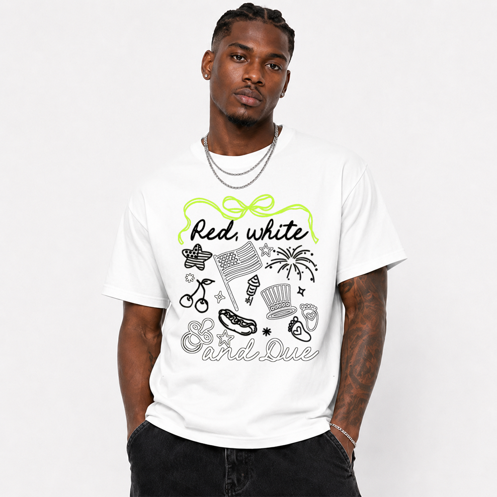 Red White And Due Patriotic Air Max 95 Doodle Tee