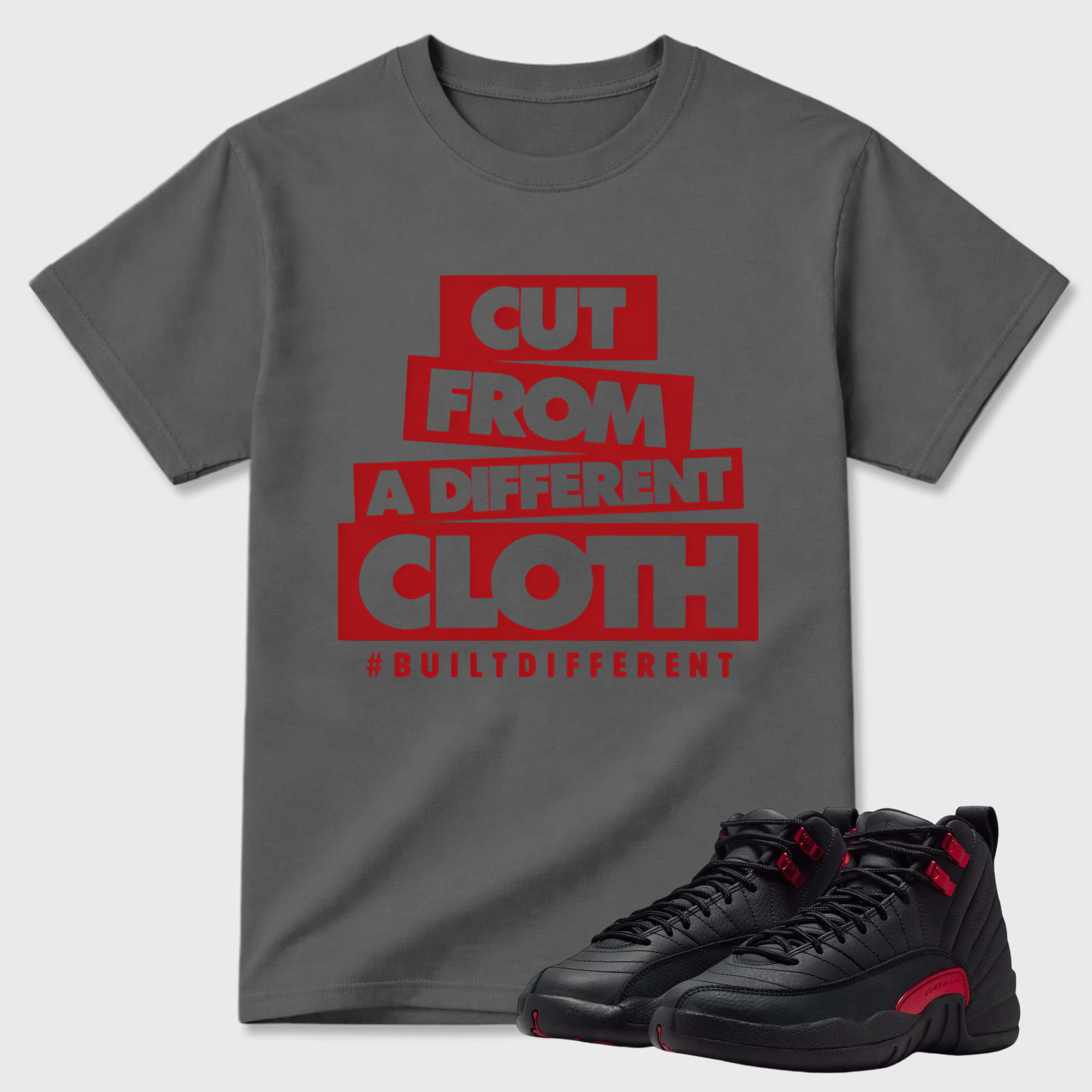 12 Bloodline Black Varsity Red T Shirt Match CLOTH