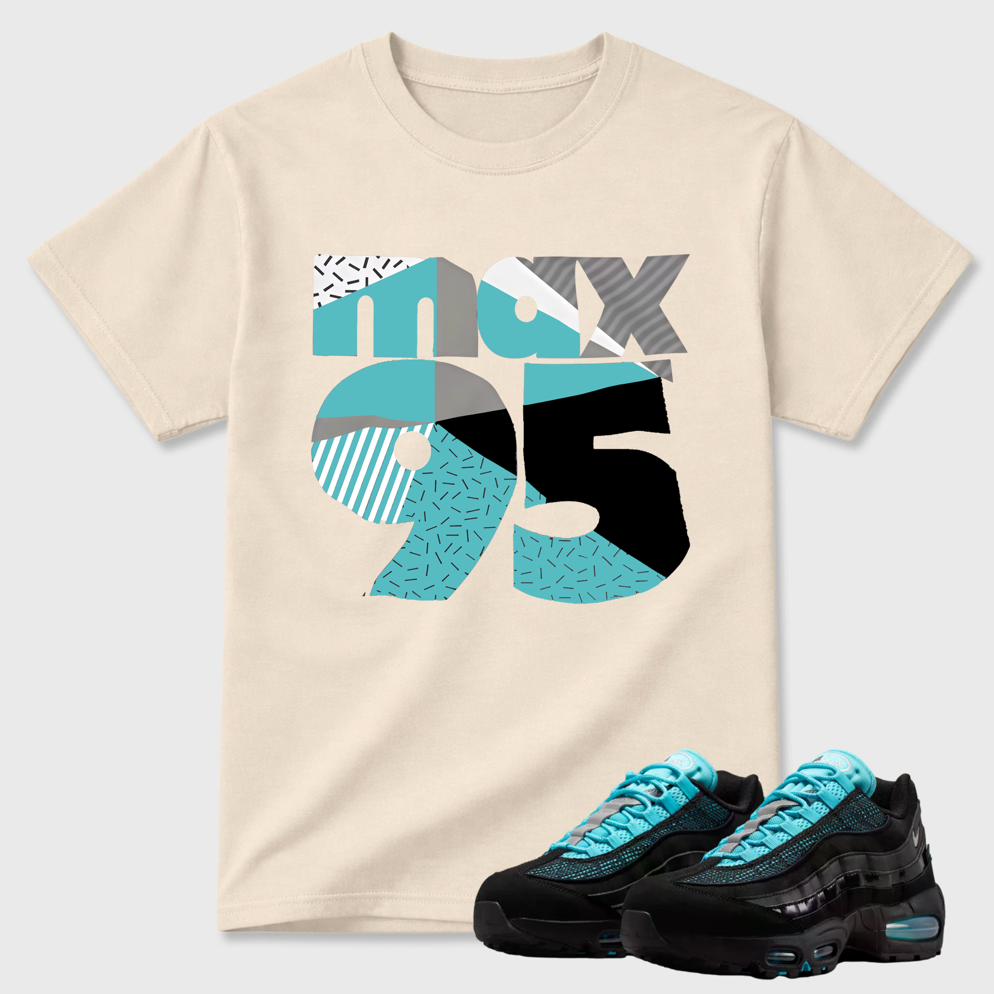 Geometric Cutout 95 Premium Graphic Tee for Sneaker Matching Outfits