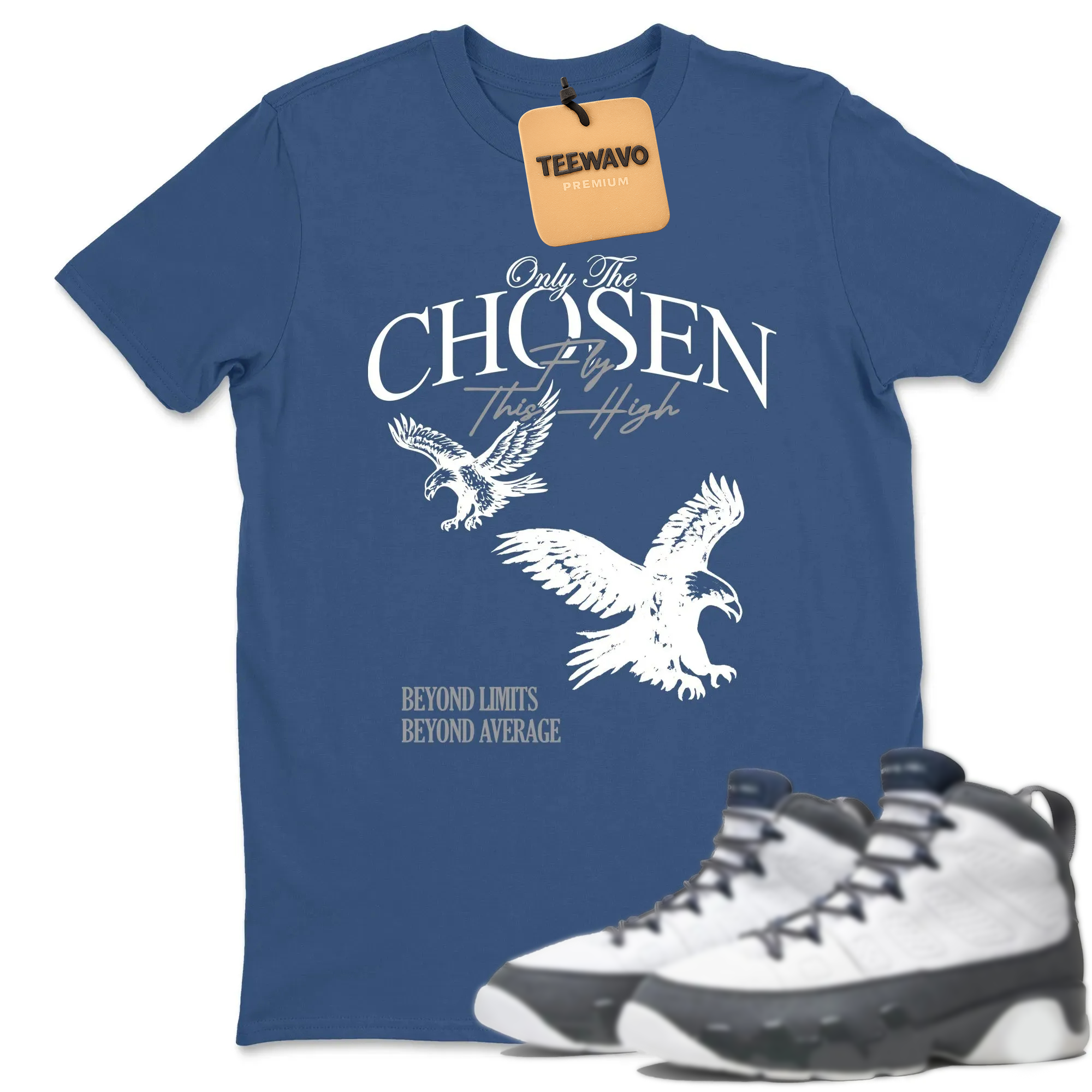 Only The Chosen Fly This High Sneaker Tees - AJD 9 Flint Grey