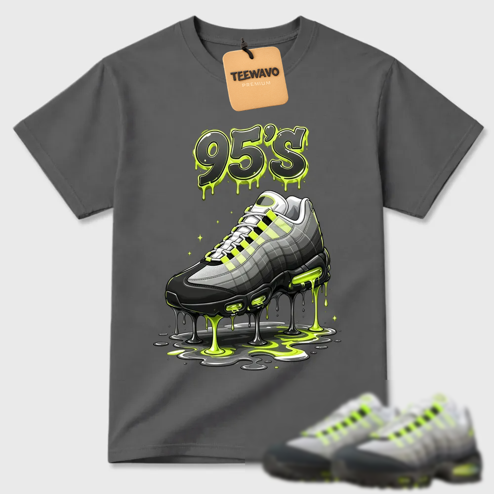 95s Sneaker Drip Graphic Streetwear Cotton T-Shirt
