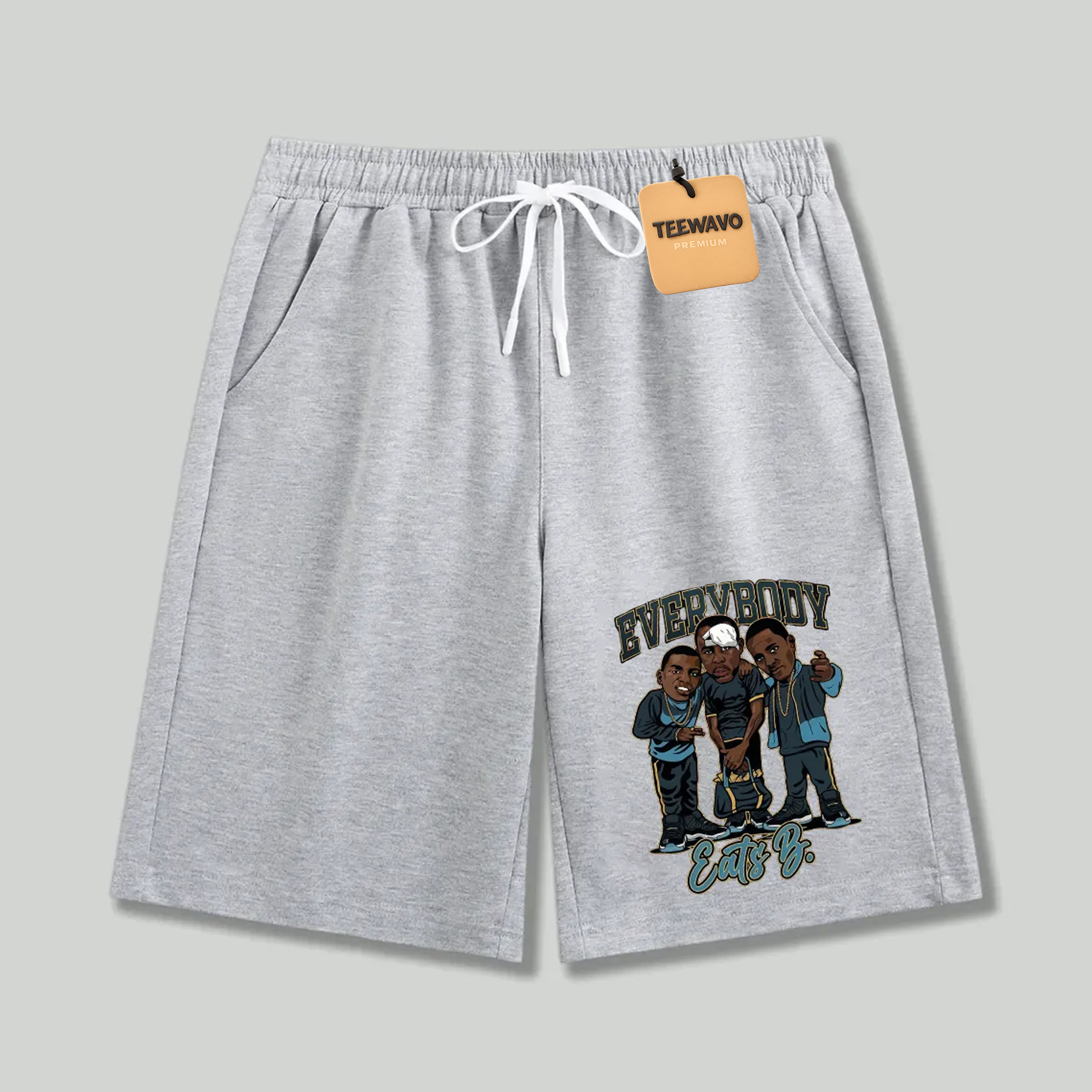 Unisex athletic shorts Everybody Eats B. Cartoon Art