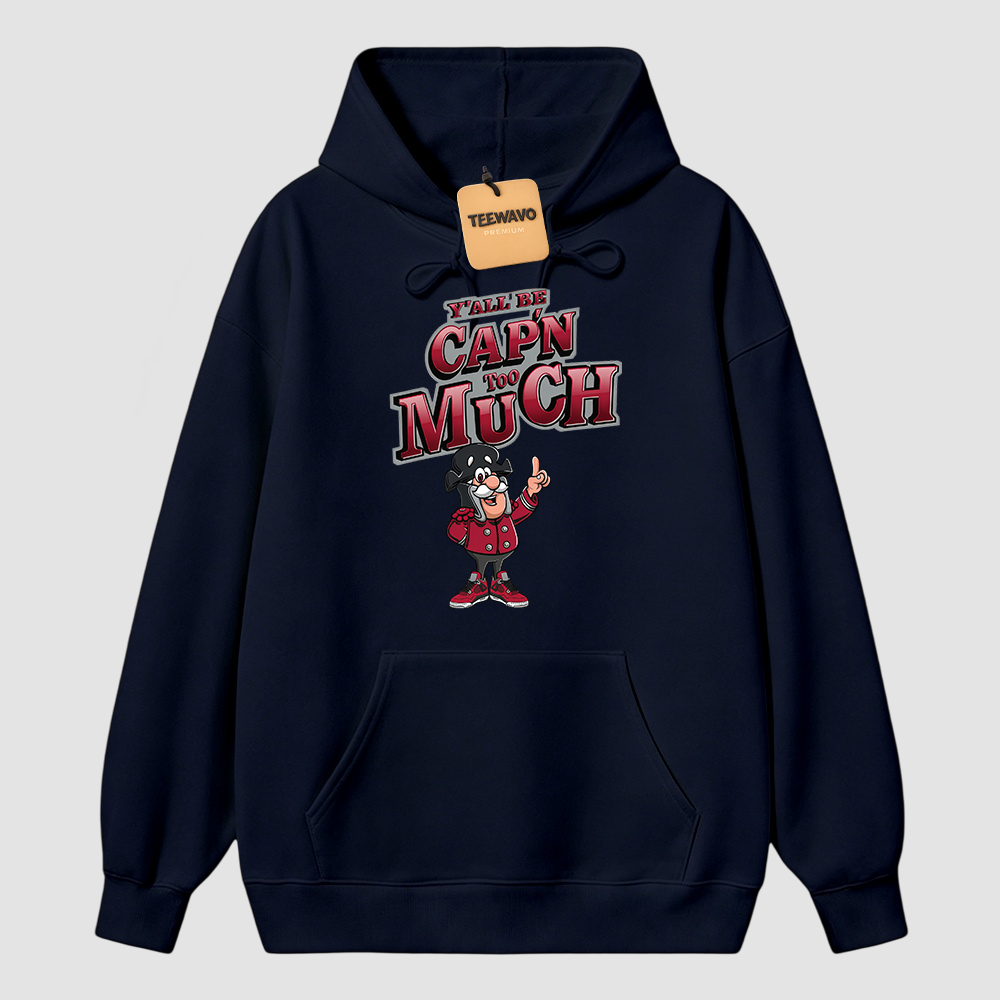 CAP'N MUCH! Hoodie To Match AJ 4 Toro Bravo Fire Red Black