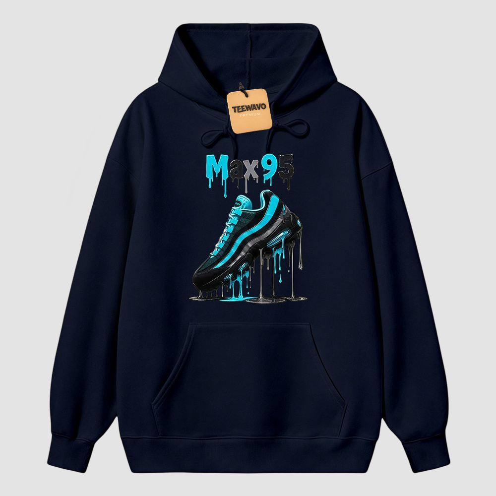 Max 95 Drip Graphic Tee – Aqua Black Sneaker Match Hoodie