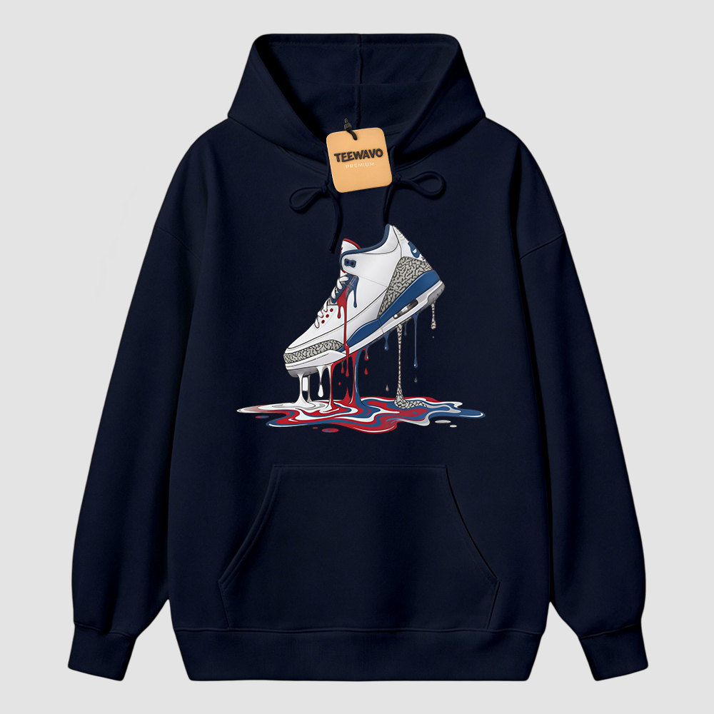 Dripping Shoe Hoodie to Match AJ 3 True Blue