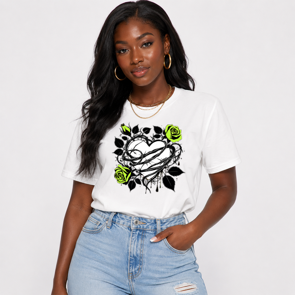 Neon Roses And Barbed Wire Heart Air Max 95 Matching Tee