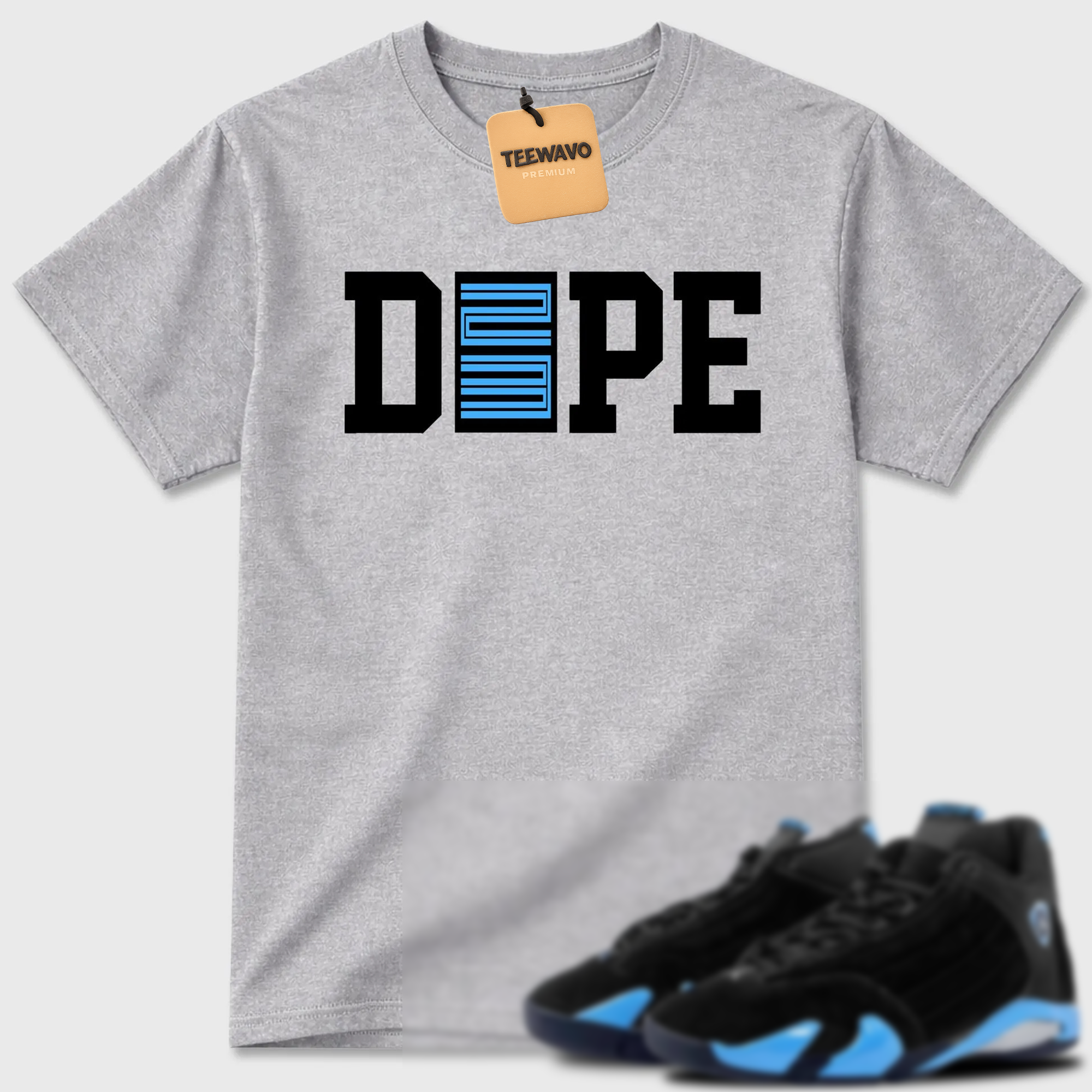Dope 23  Sneaker Tees - AJD 14 University Blue