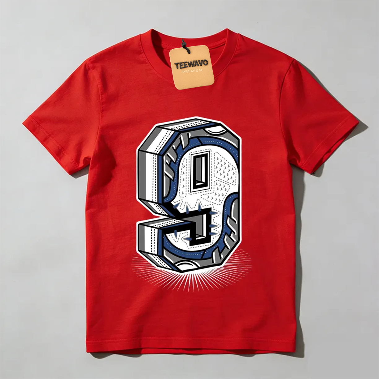 Number Statue  Sneaker Tees - AJD 9 Flint Grey