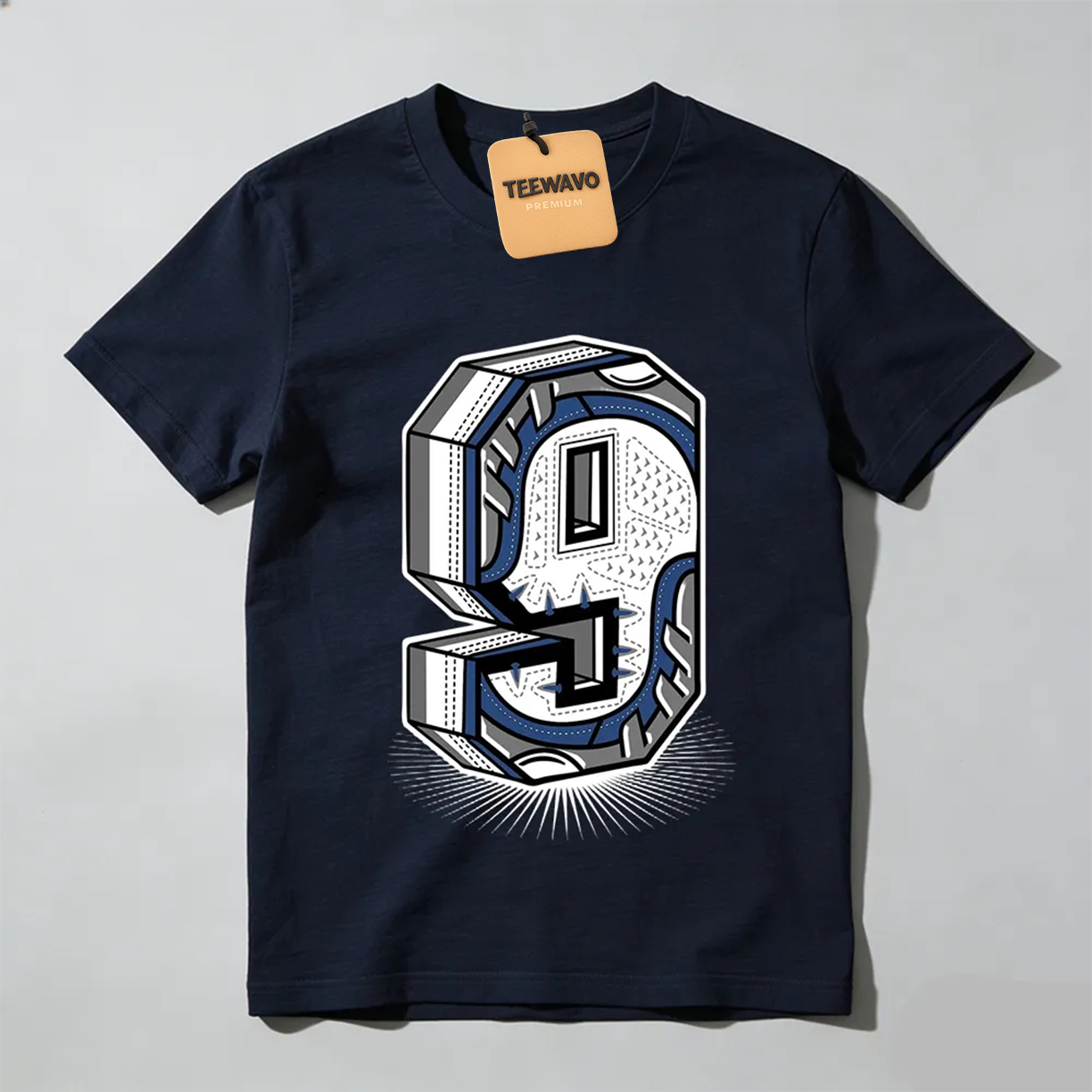 Number Statue  Sneaker Tees - AJD 9 Flint Grey