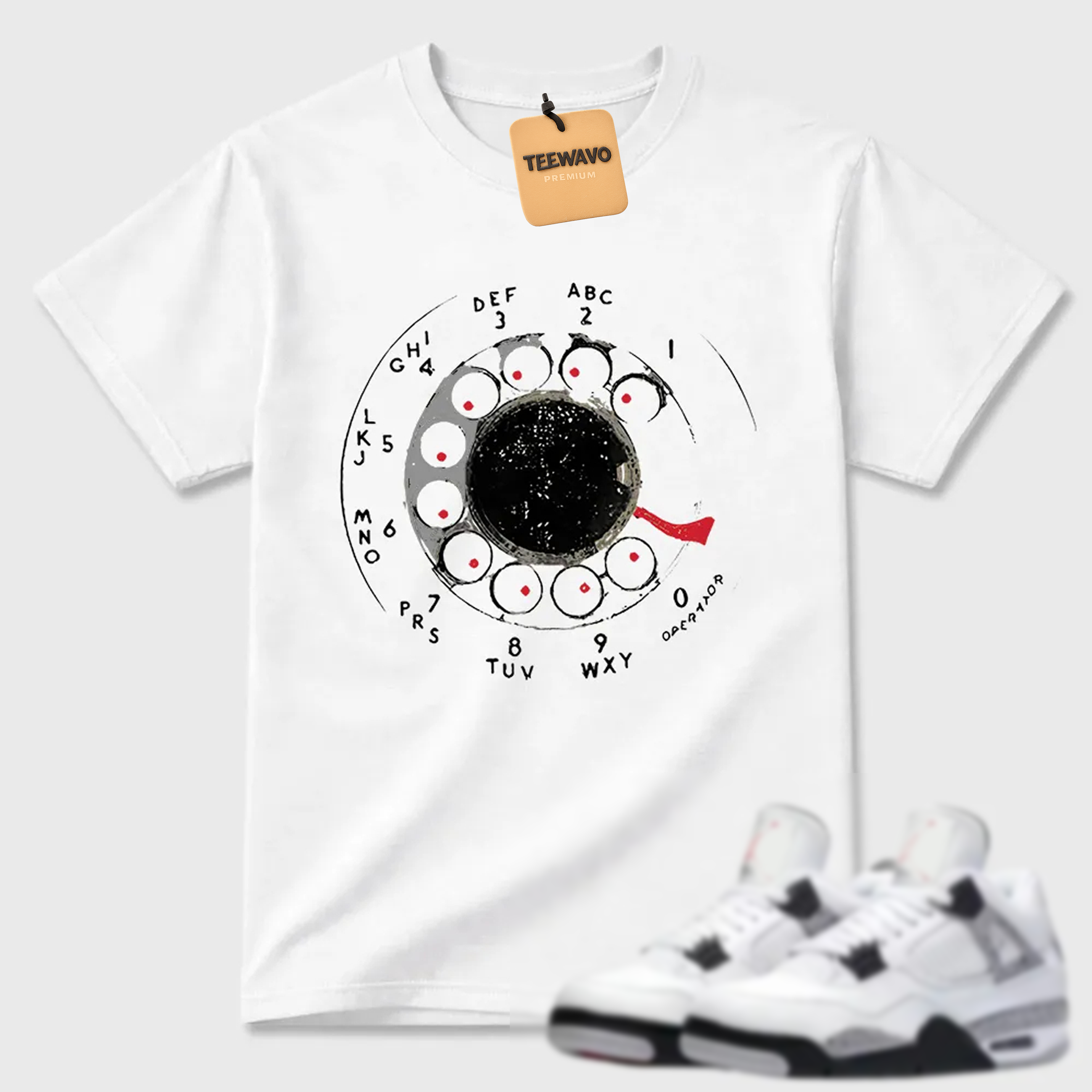 Rotary Phone Dial AJD 4 Minimal Tee