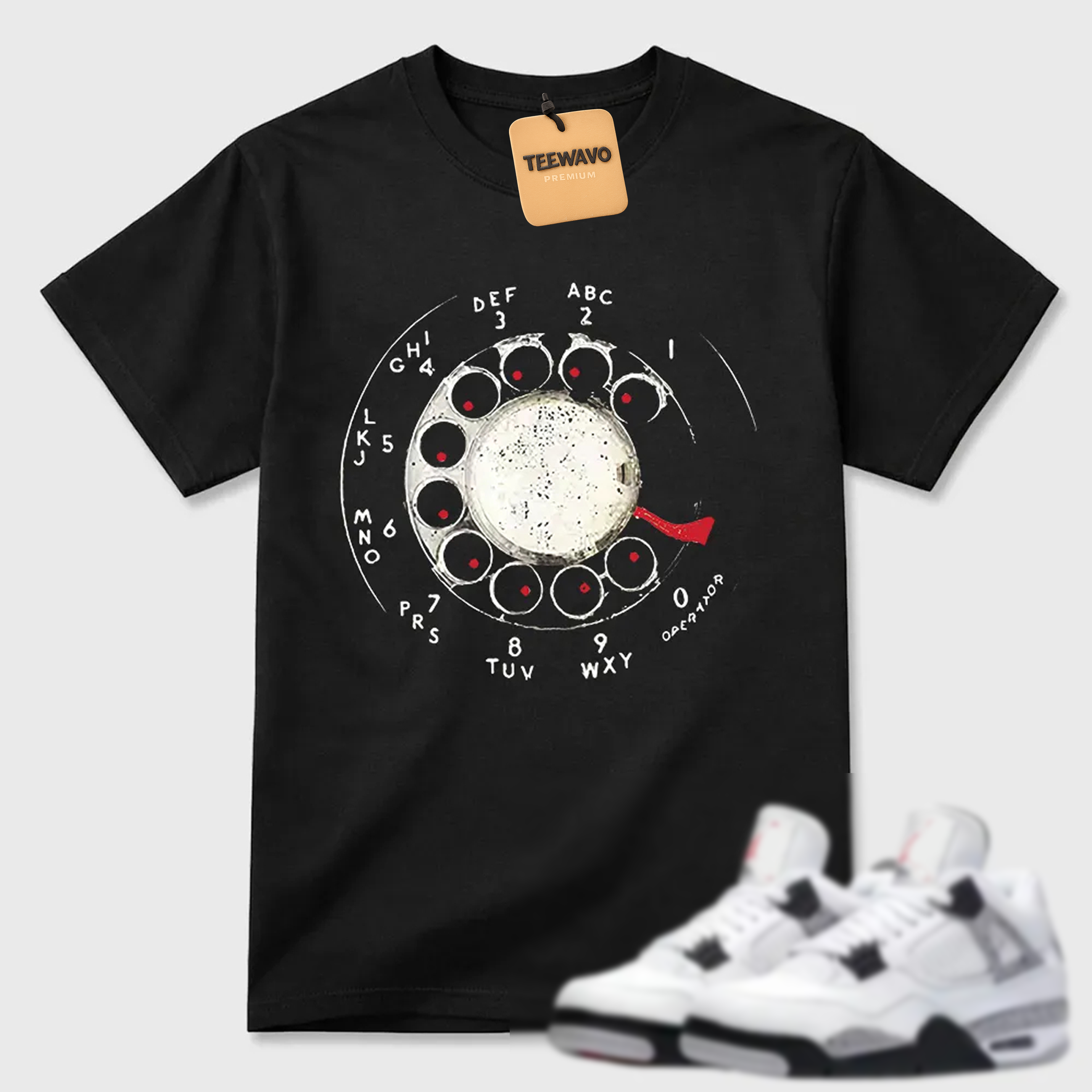 Rotary Phone Dial AJD 4 Minimal Tee