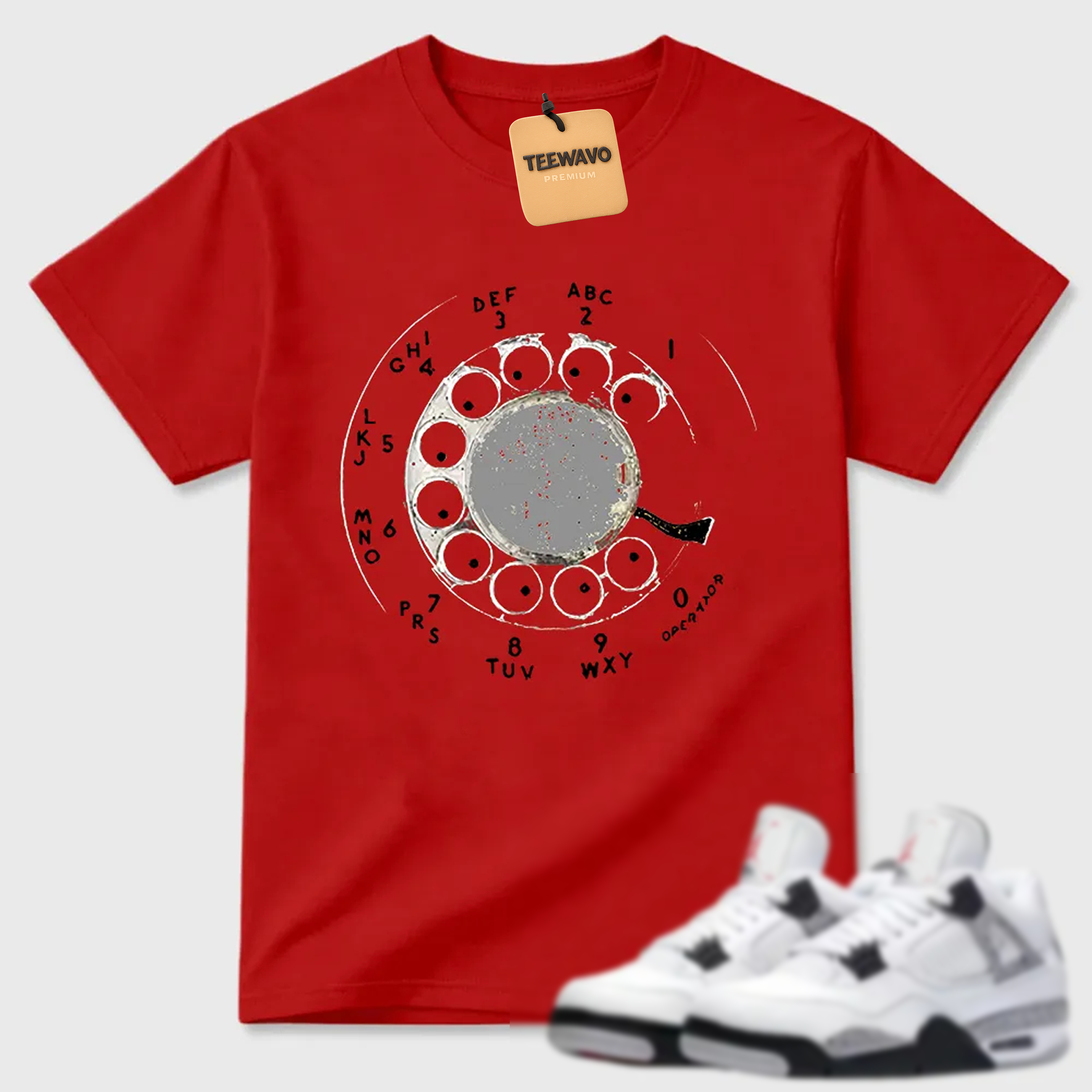 Rotary Phone Dial AJD 4 Minimal Tee