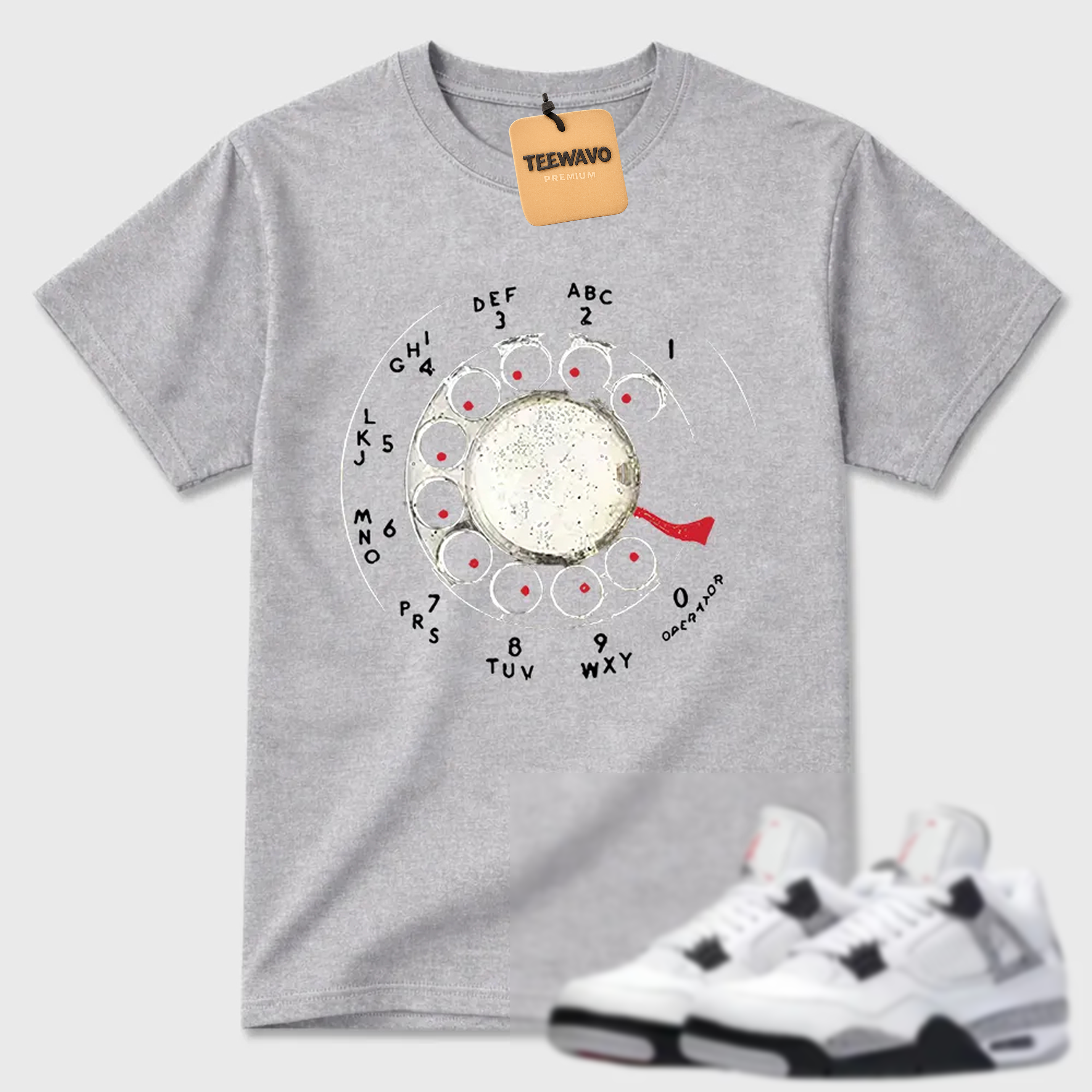 Rotary Phone Dial AJD 4 Minimal Tee