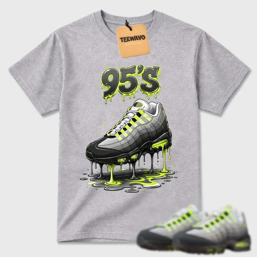 95s Sneaker Drip Graphic Streetwear Cotton T-Shirt