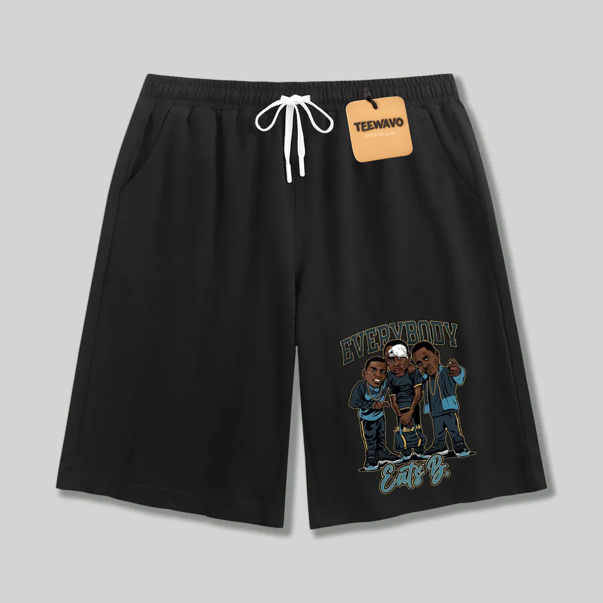Unisex athletic shorts Everybody Eats B. Cartoon Art