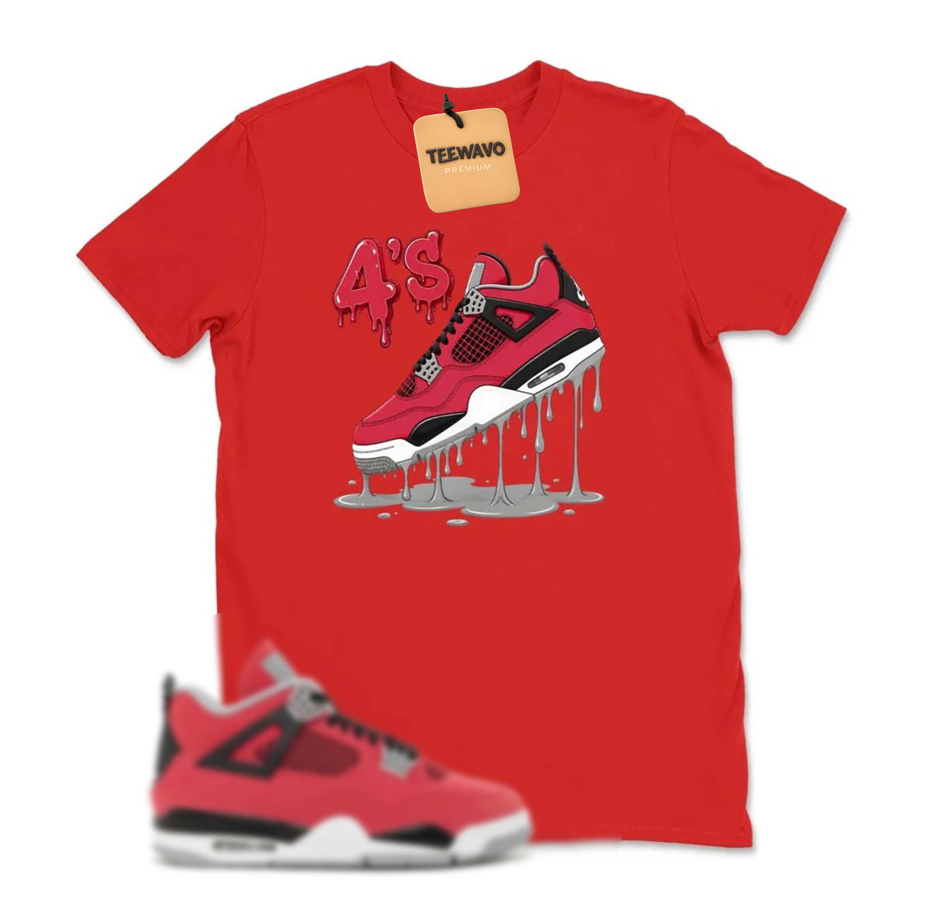 Dripping Shoe Retro 4 Toro Bravo Matching Sneaker Tee Shirt